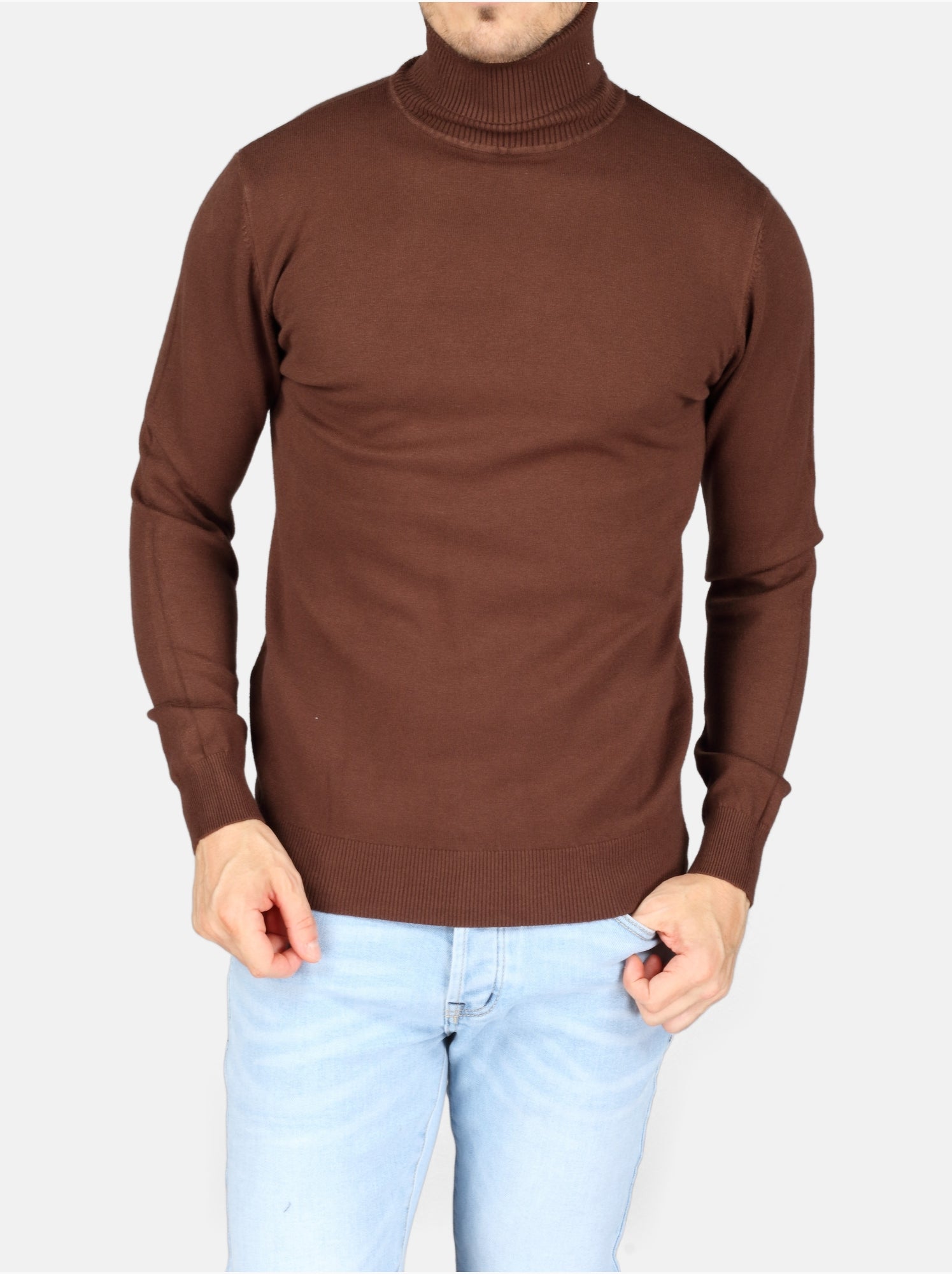 Pull col roulé - kenzarro - Marron foncé