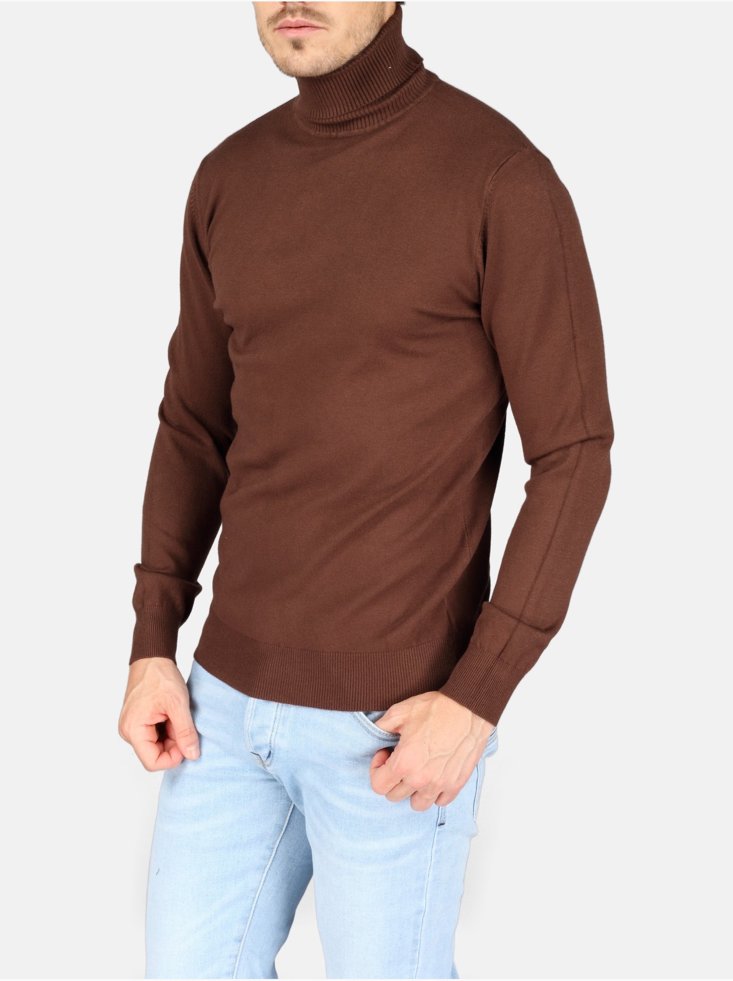 Pull col roulé - kenzarro - Marron foncé