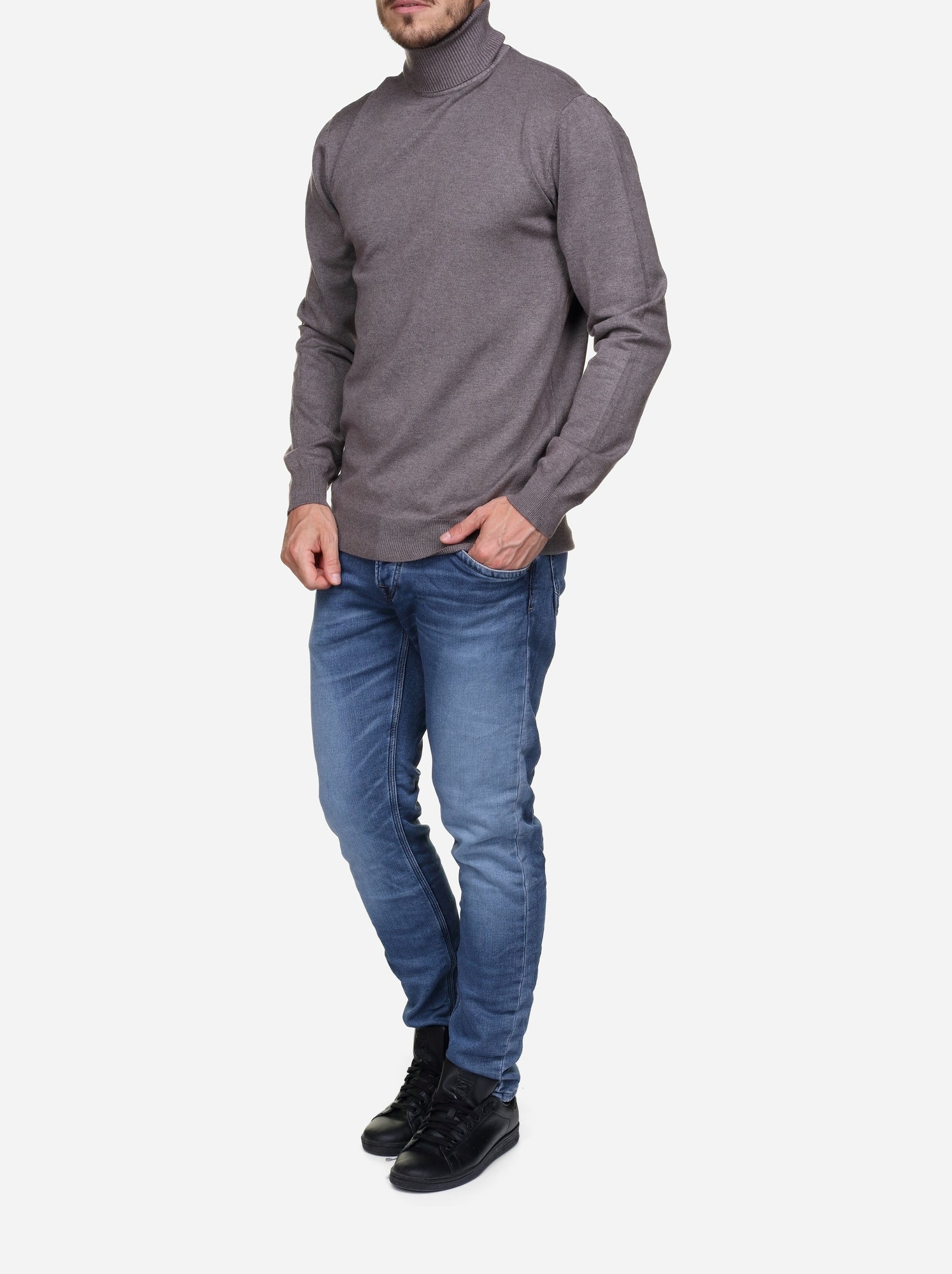 Pull col roulé - kenzarro - Marron