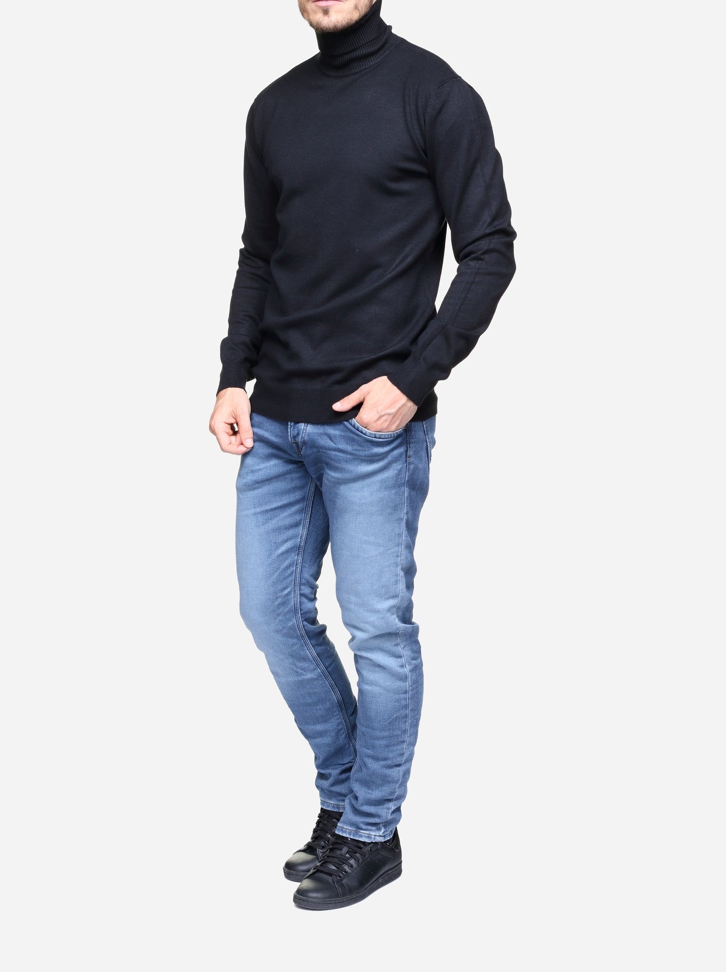 Pull col roulé - kenzarro - Noir