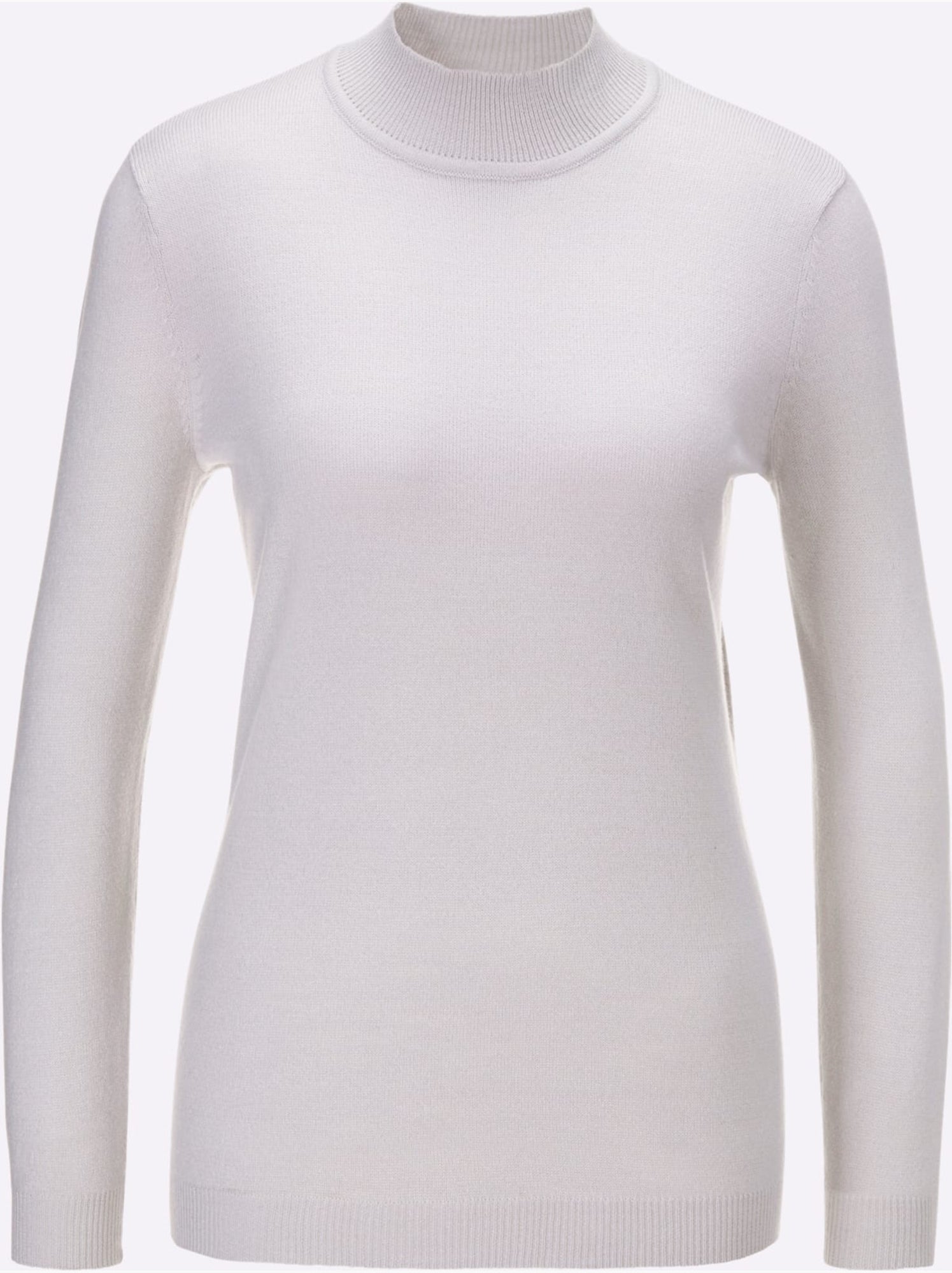 Pull col roulé à manches longues avec bords-côtes - taille standard - moda vilona - Gris Argenté
