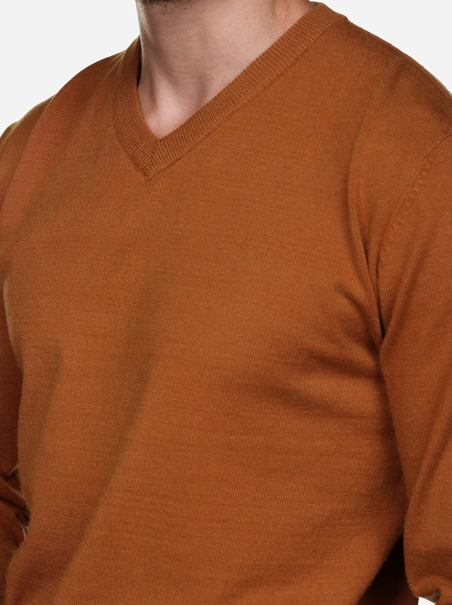 Pull col v - Yves Enzo - Camel