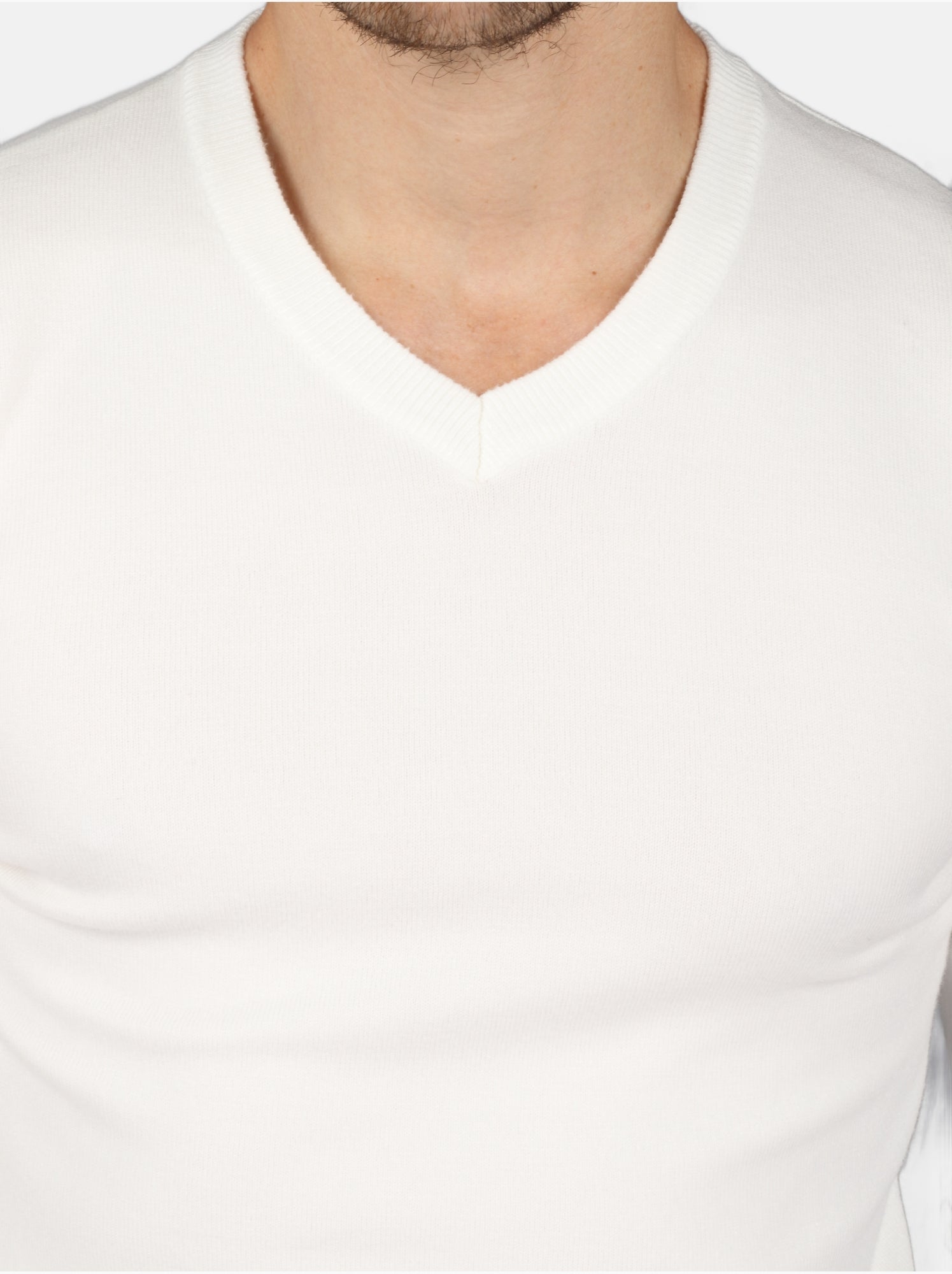Pull col v - Kenzarro - Blanc