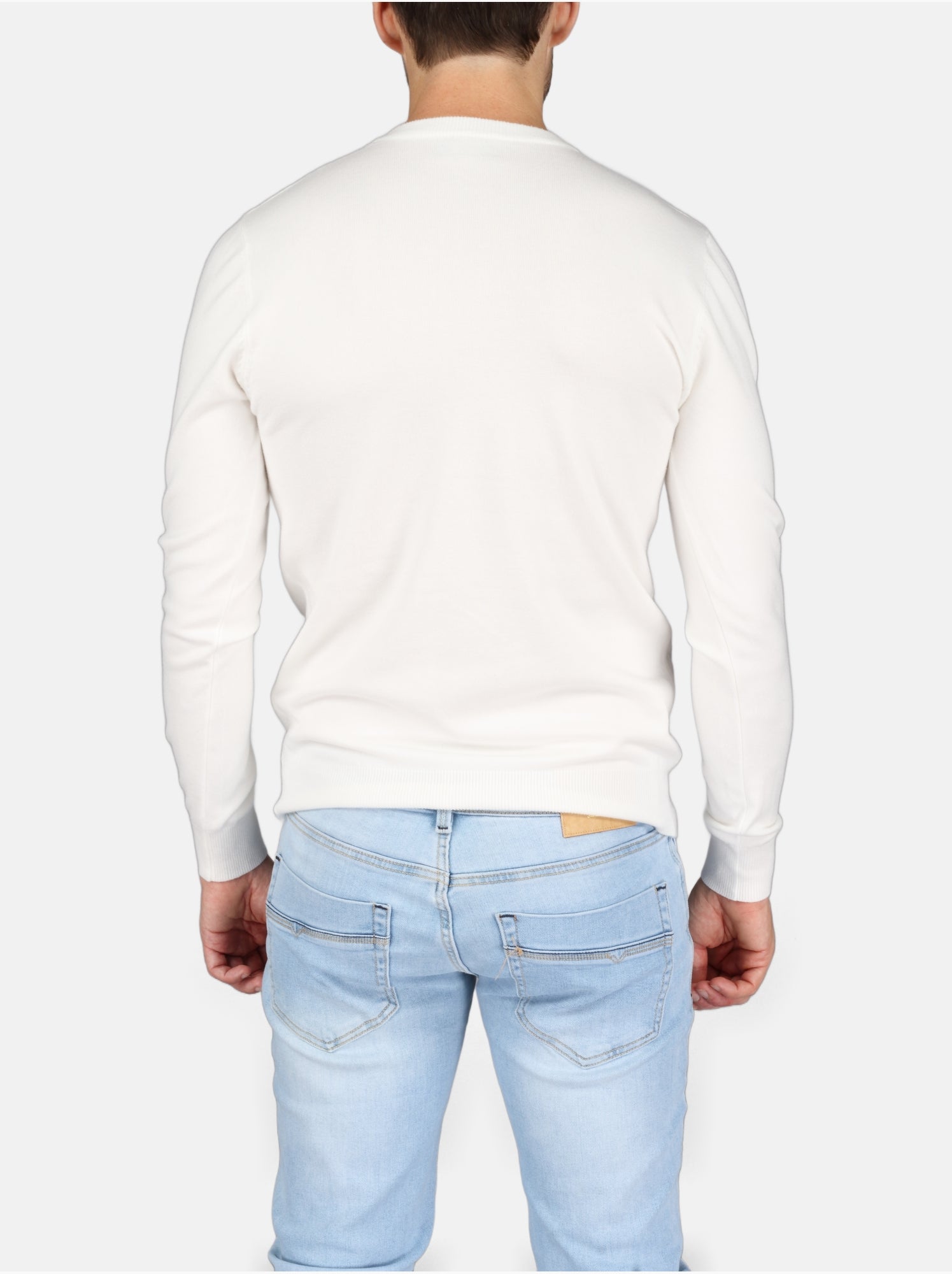 Pull col v - Kenzarro - Blanc