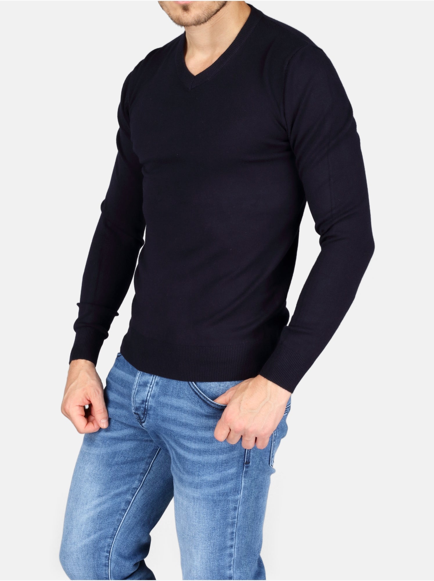 Pull col v - Kenzarro - Bleu