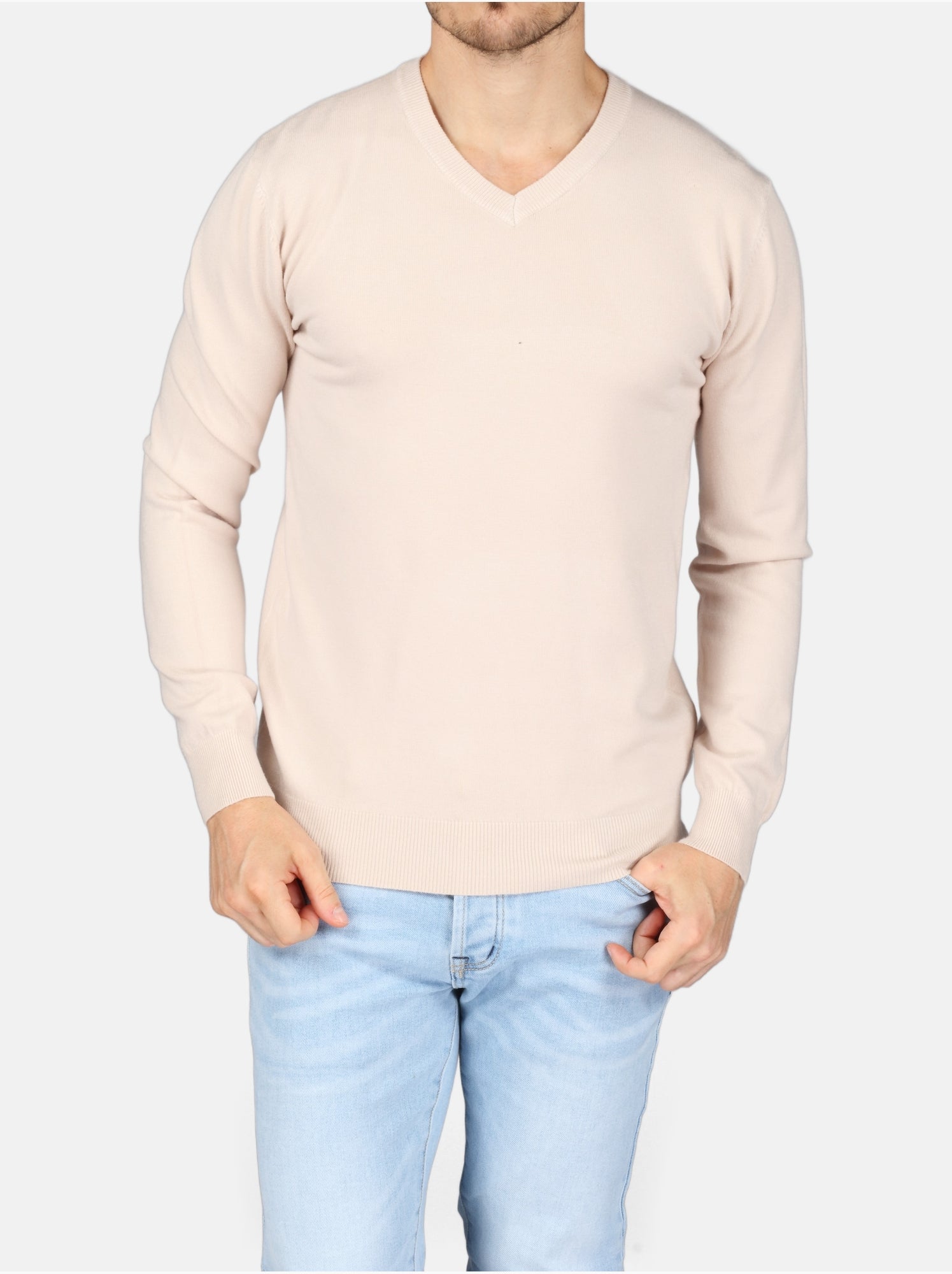 Pull col v - Kenzarro - Crème