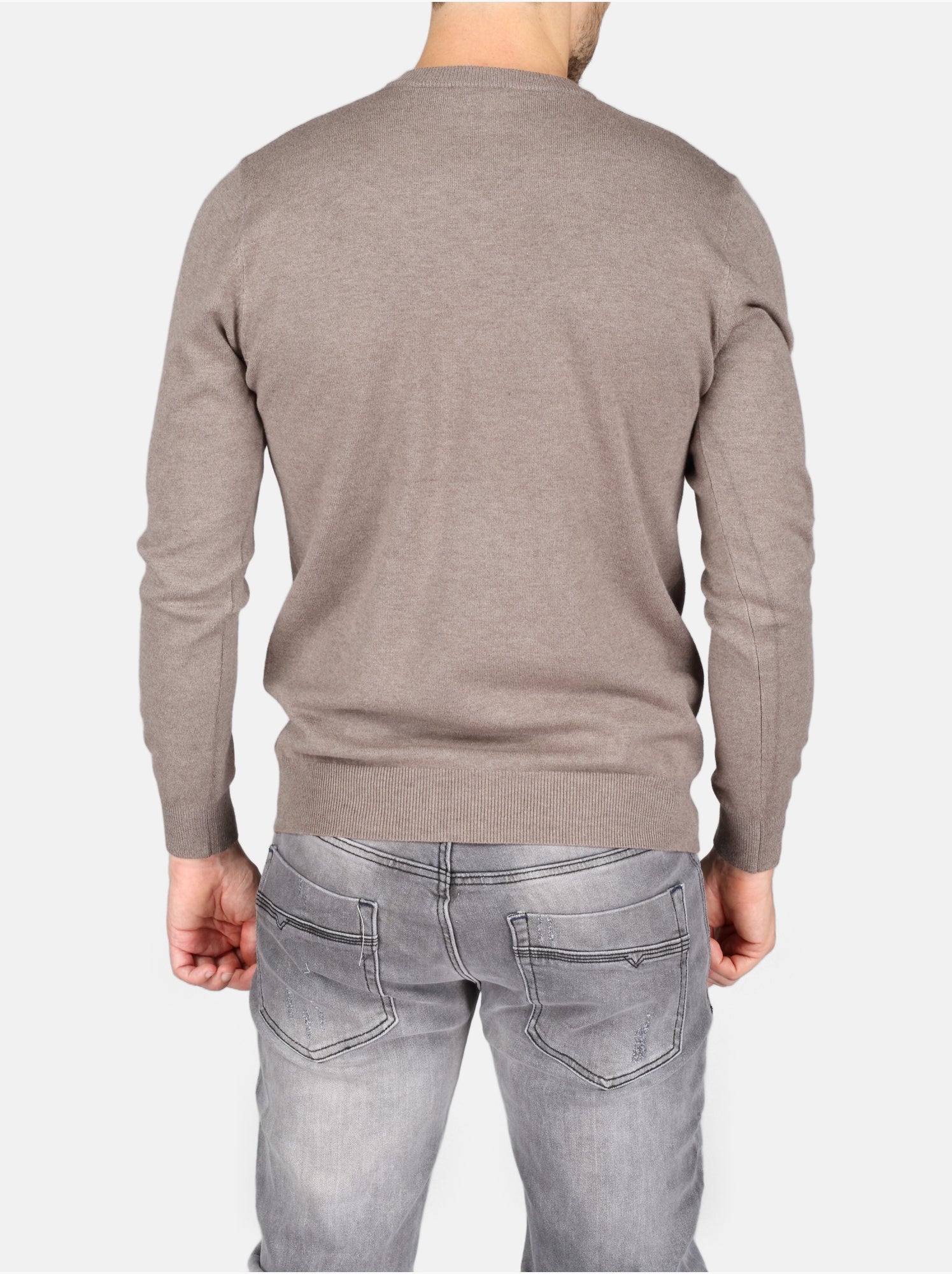 Pull col v - Kenzarro - Gris Beige