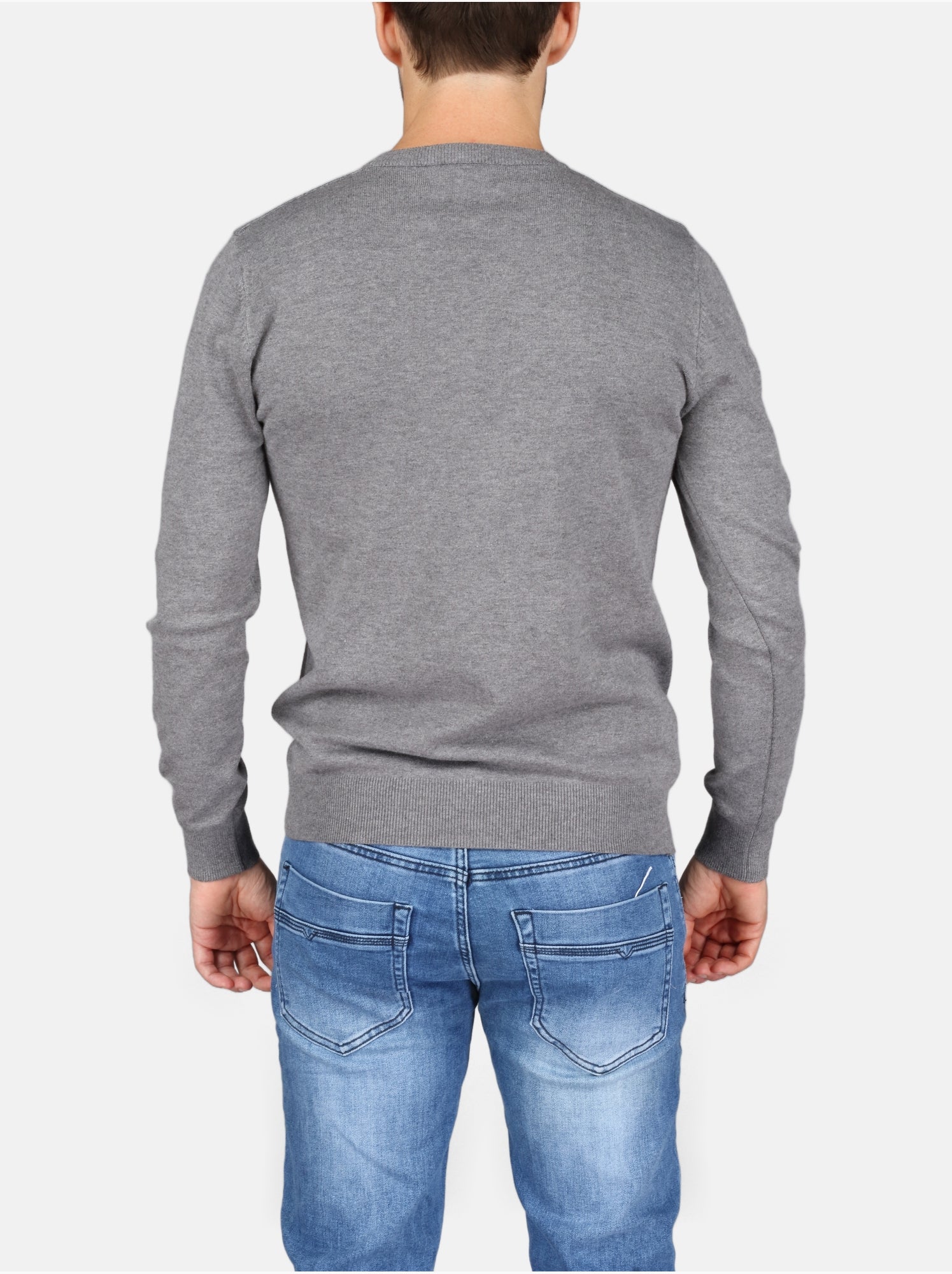 Pull col v - Kenzarro - Gris clair