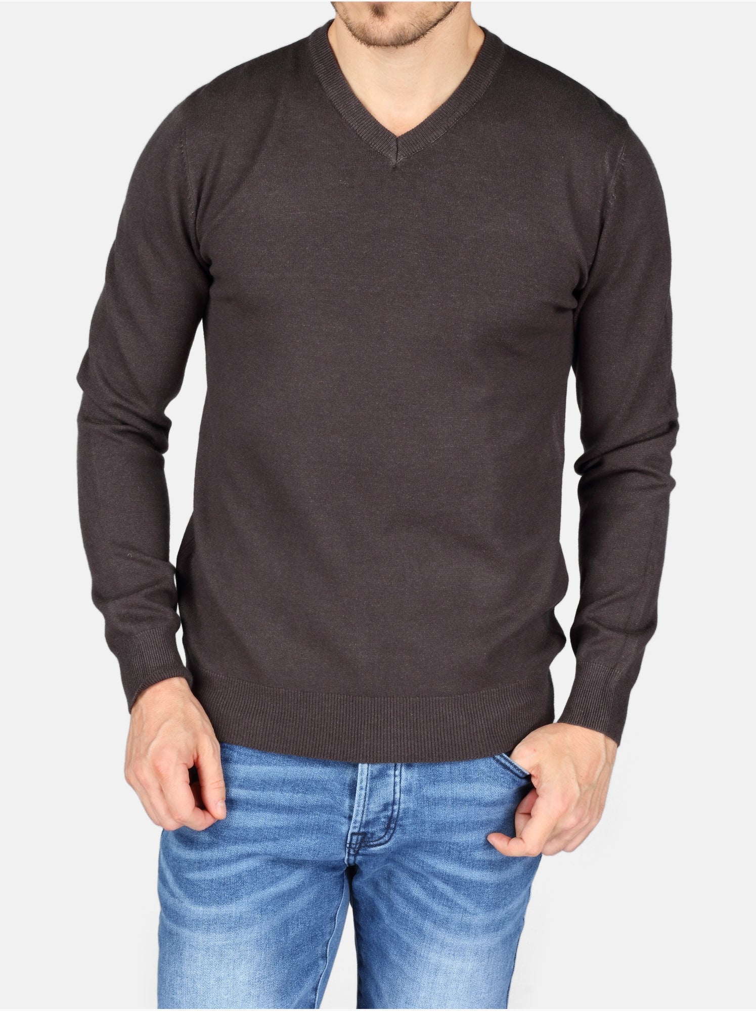 Pull col v - Kenzarro - Gris foncé