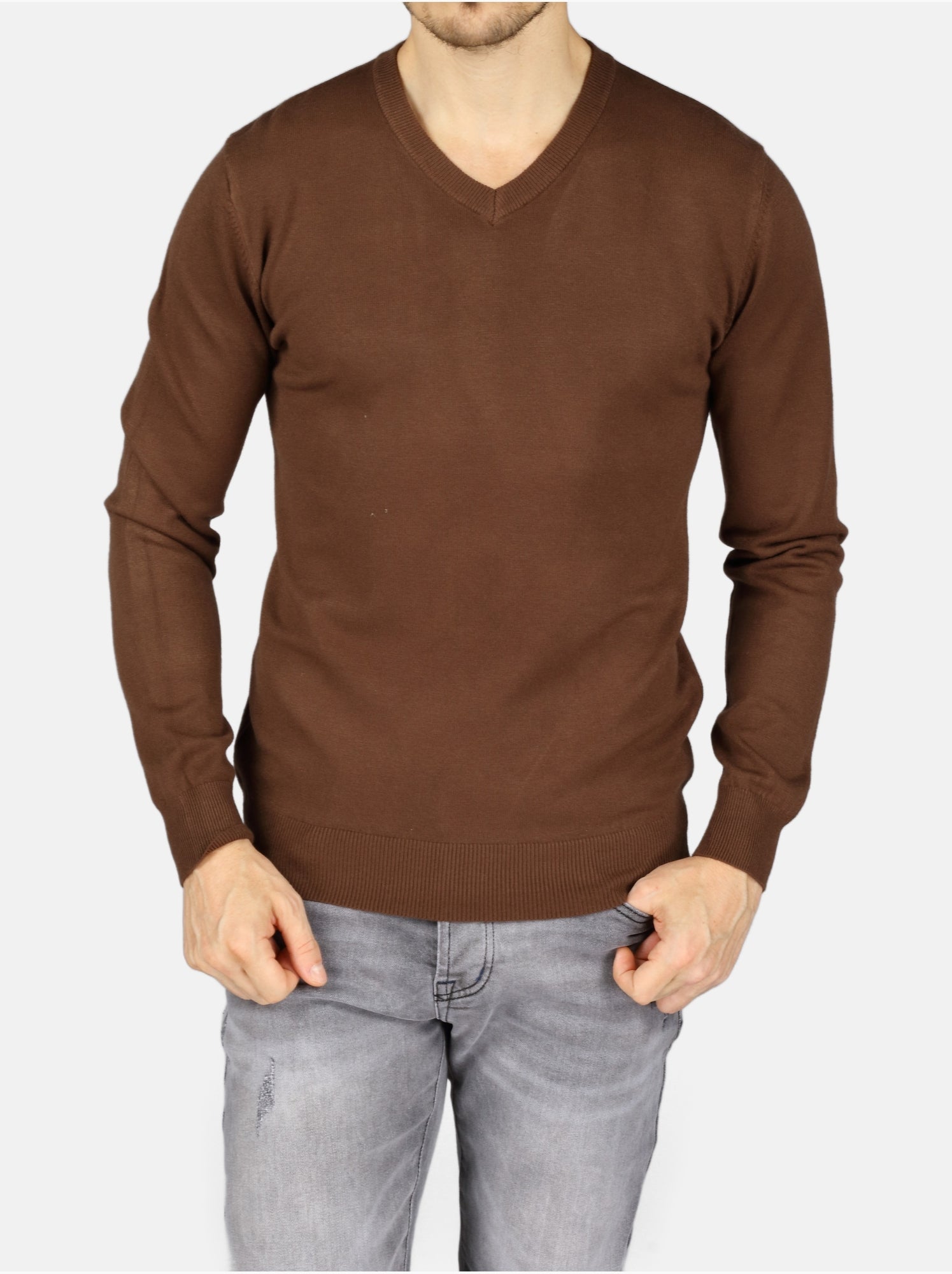 Pull col v - Kenzarro - Marron