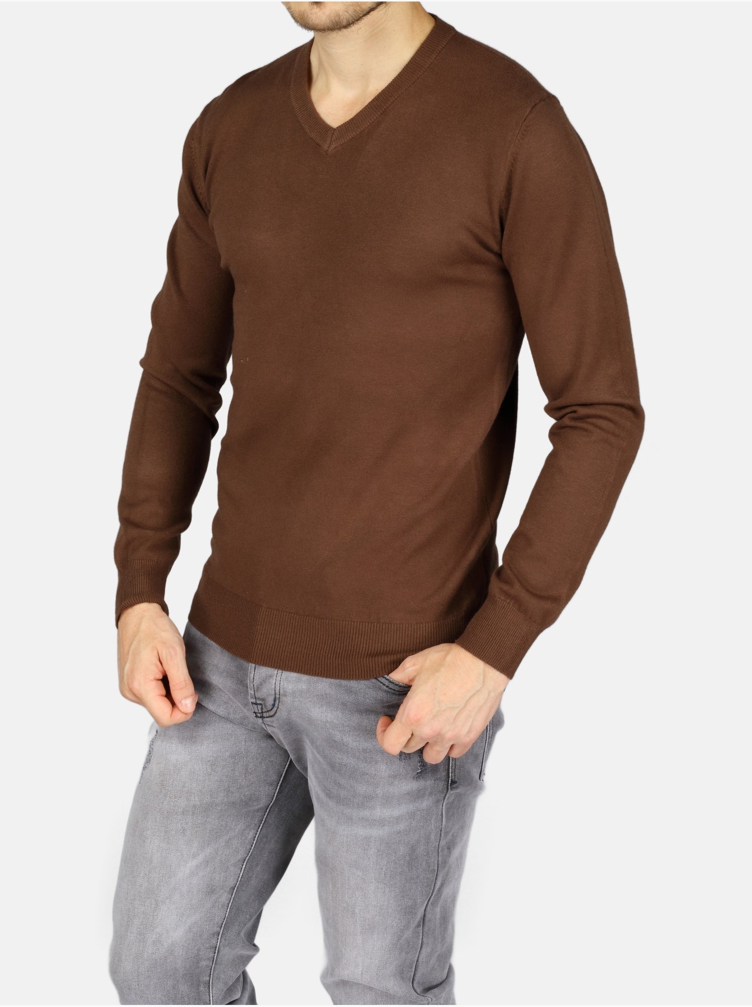 Pull col v - Kenzarro - Marron