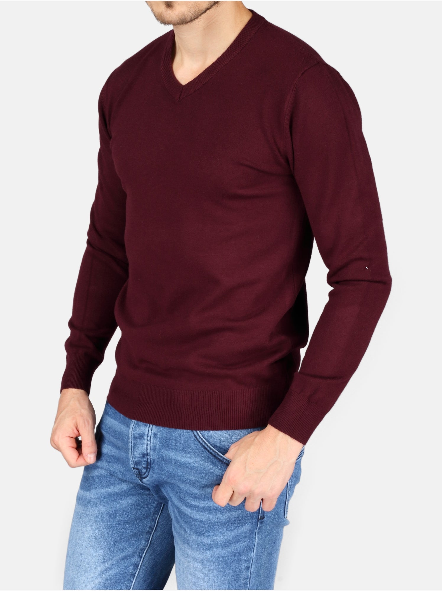 Pull col v - Kenzarro - Rouge