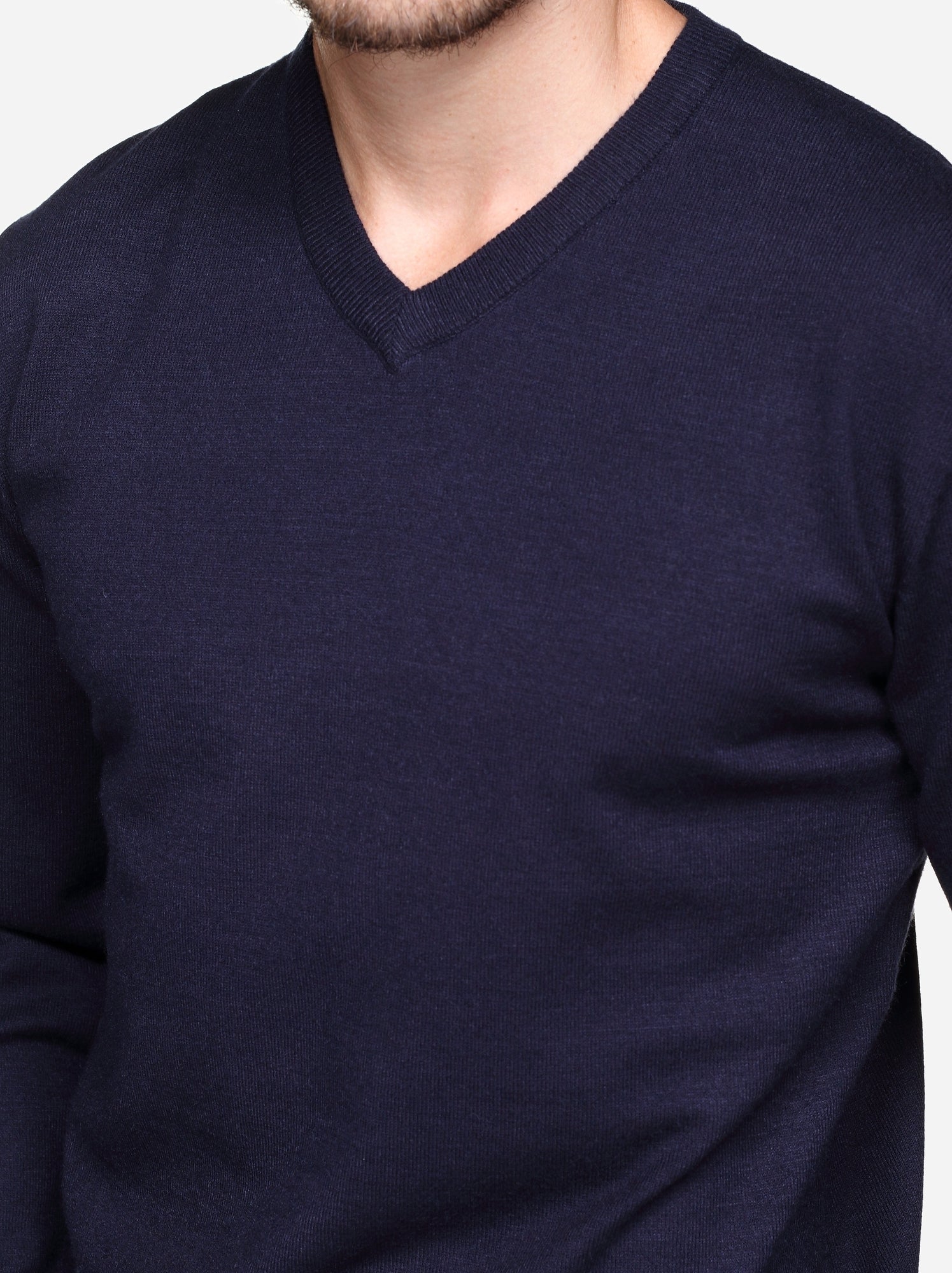 Pull col v - Yves Enzo - Bleu foncé
