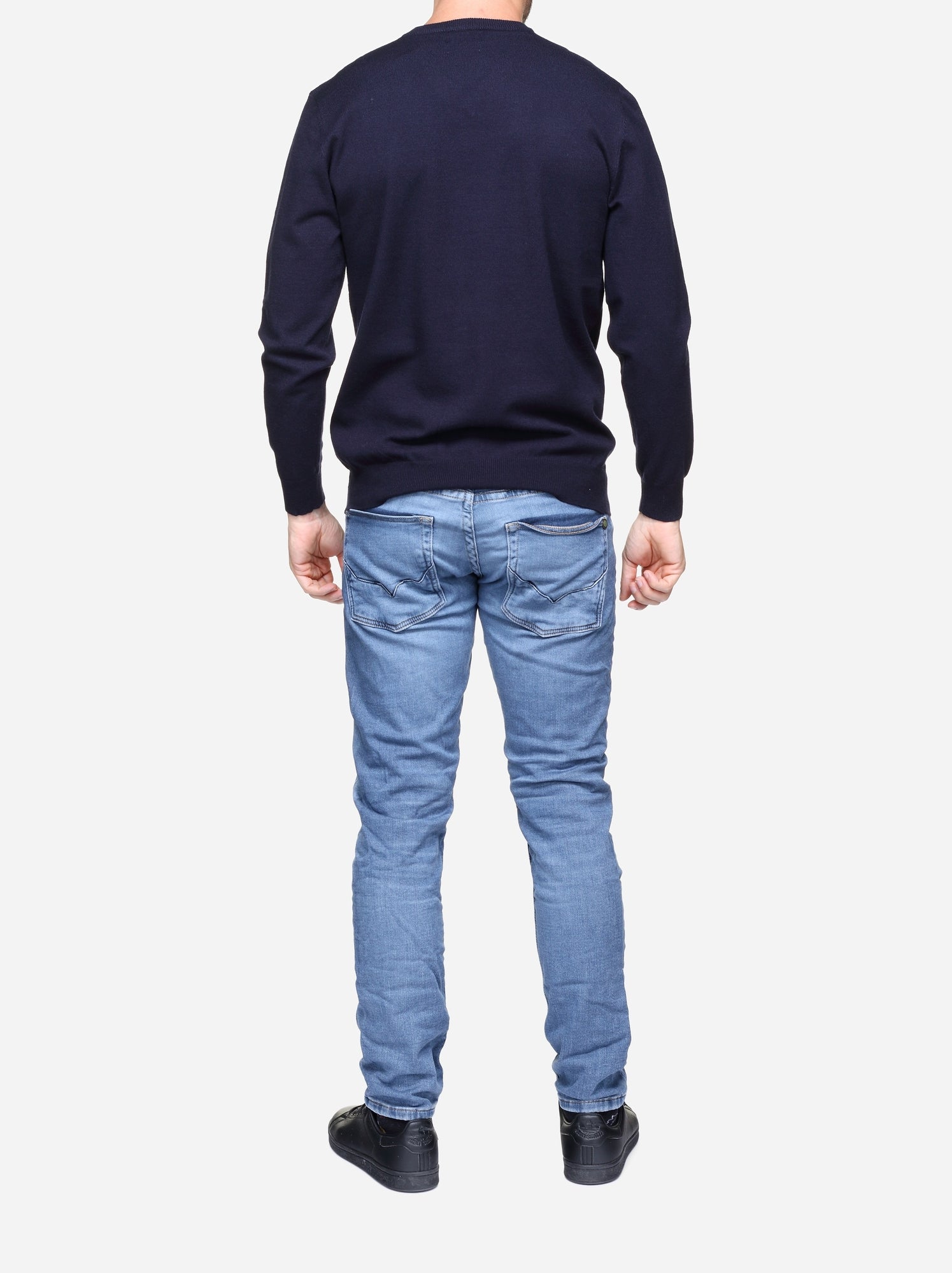 Pull col v - Yves Enzo - Bleu foncé