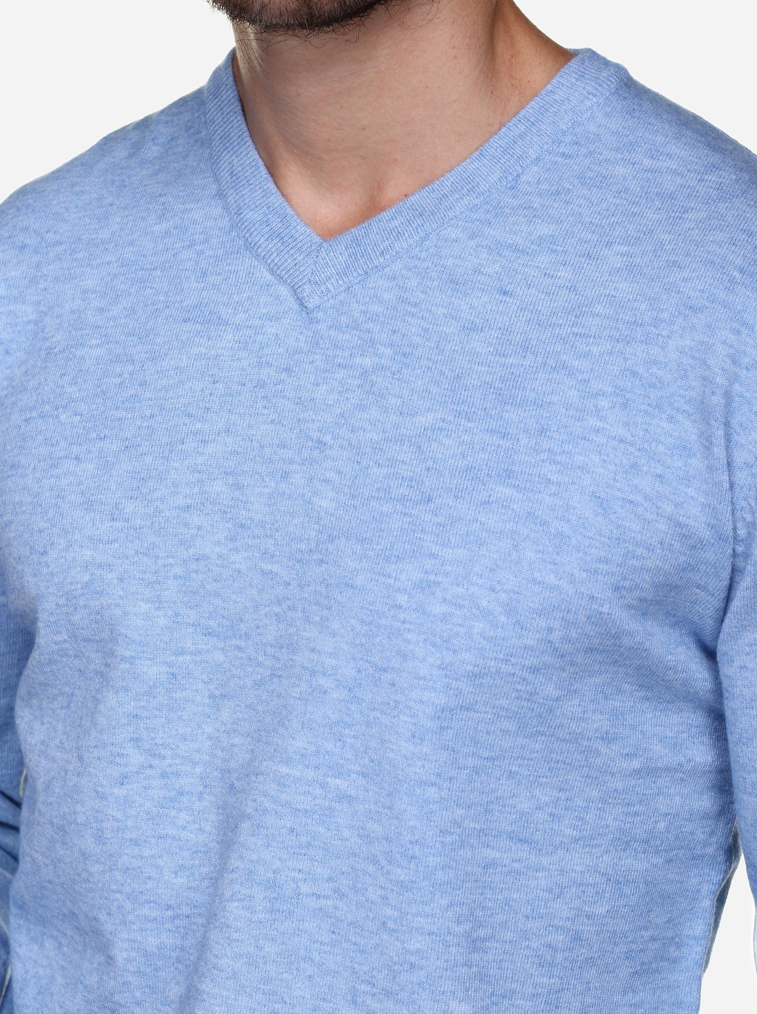 Pull col v - Yves Enzo - Bleu