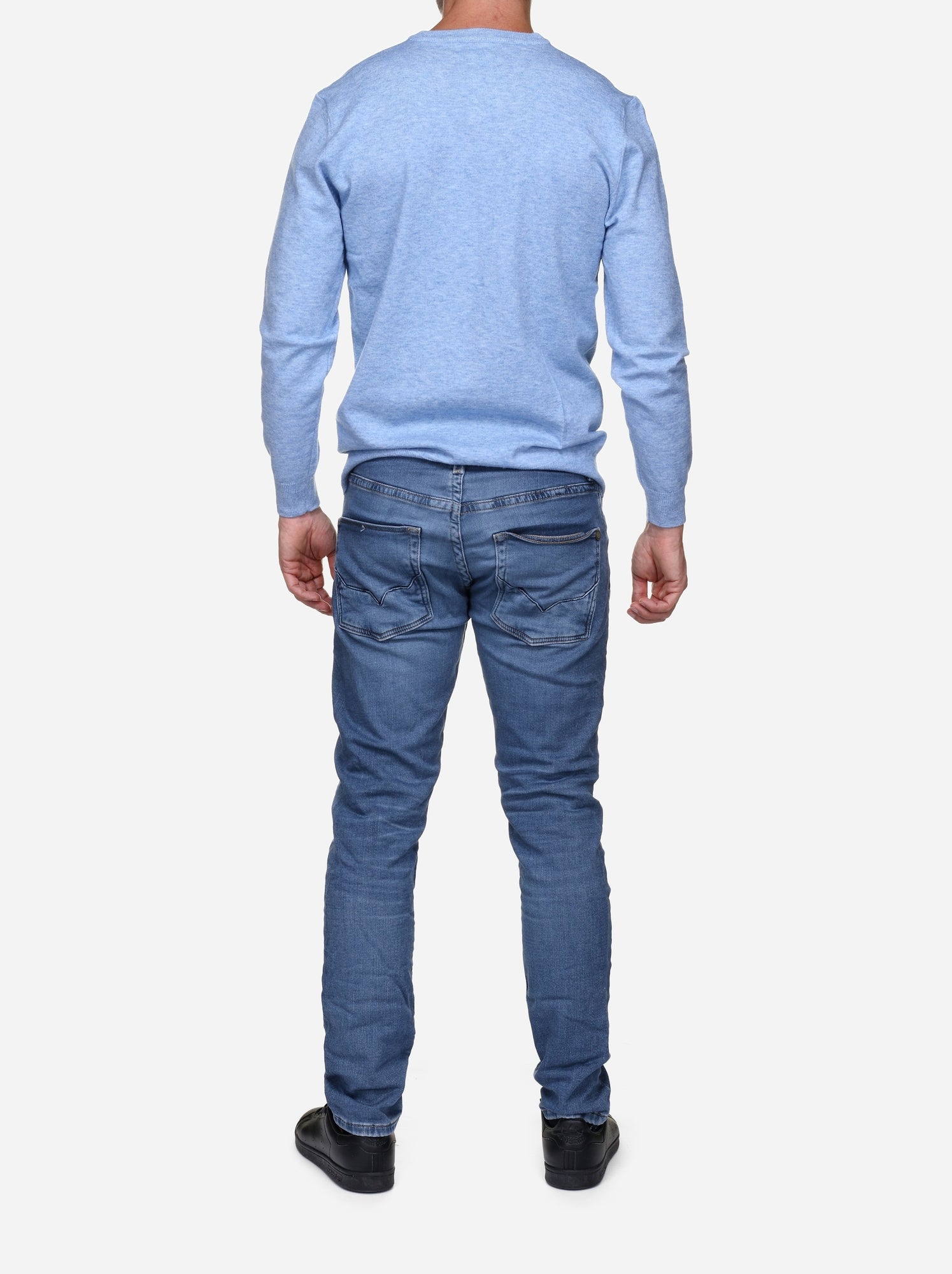 Pull col v - Yves Enzo - Bleu