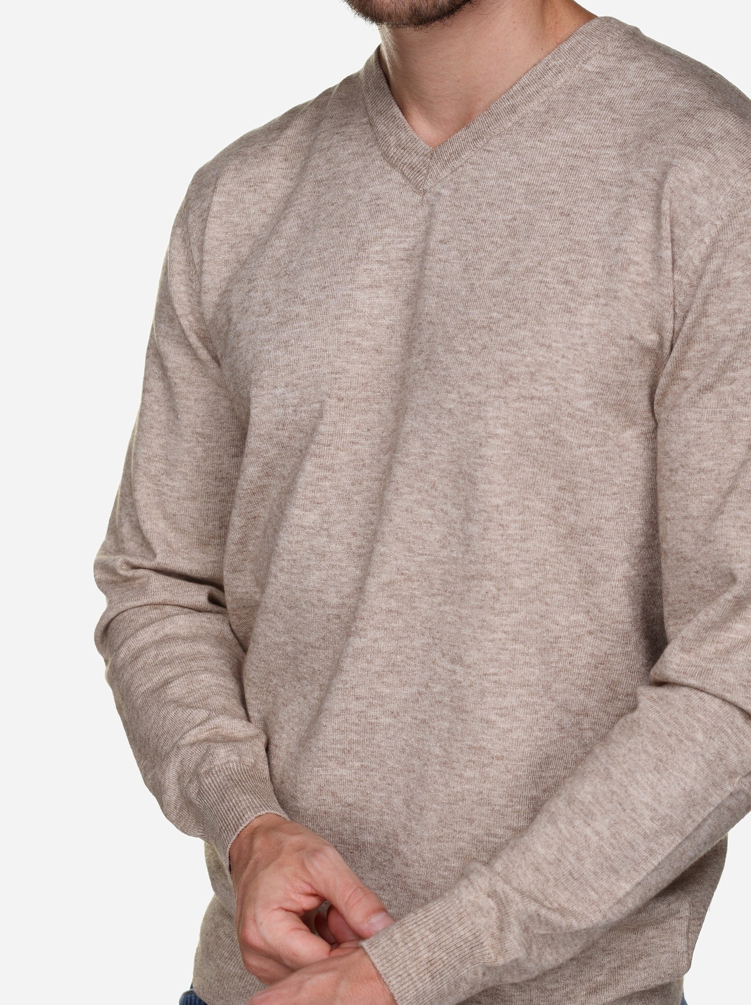 Pull col v - Yves Enzo - Crème
