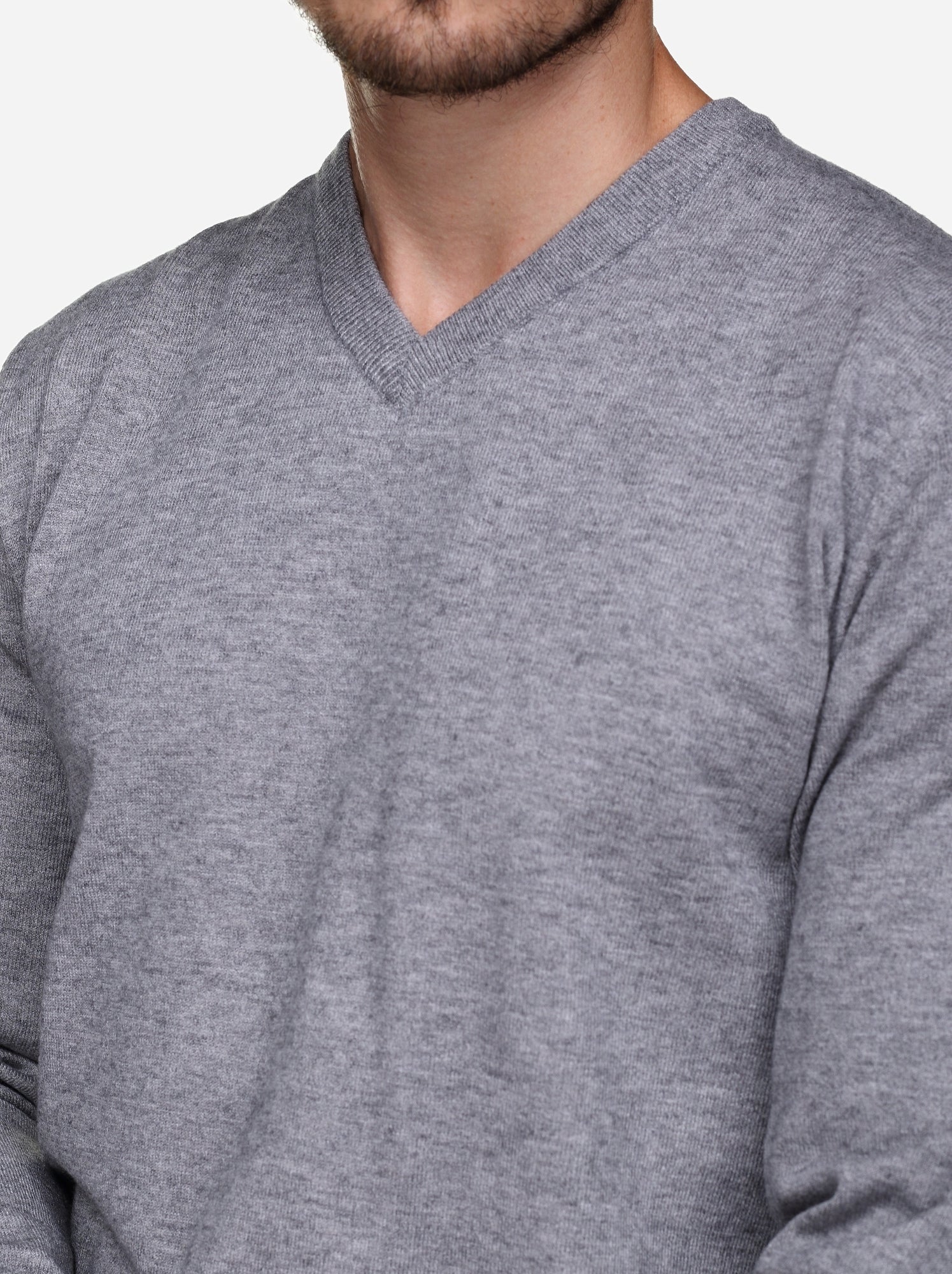 Pull col v - Yves Enzo - Gris