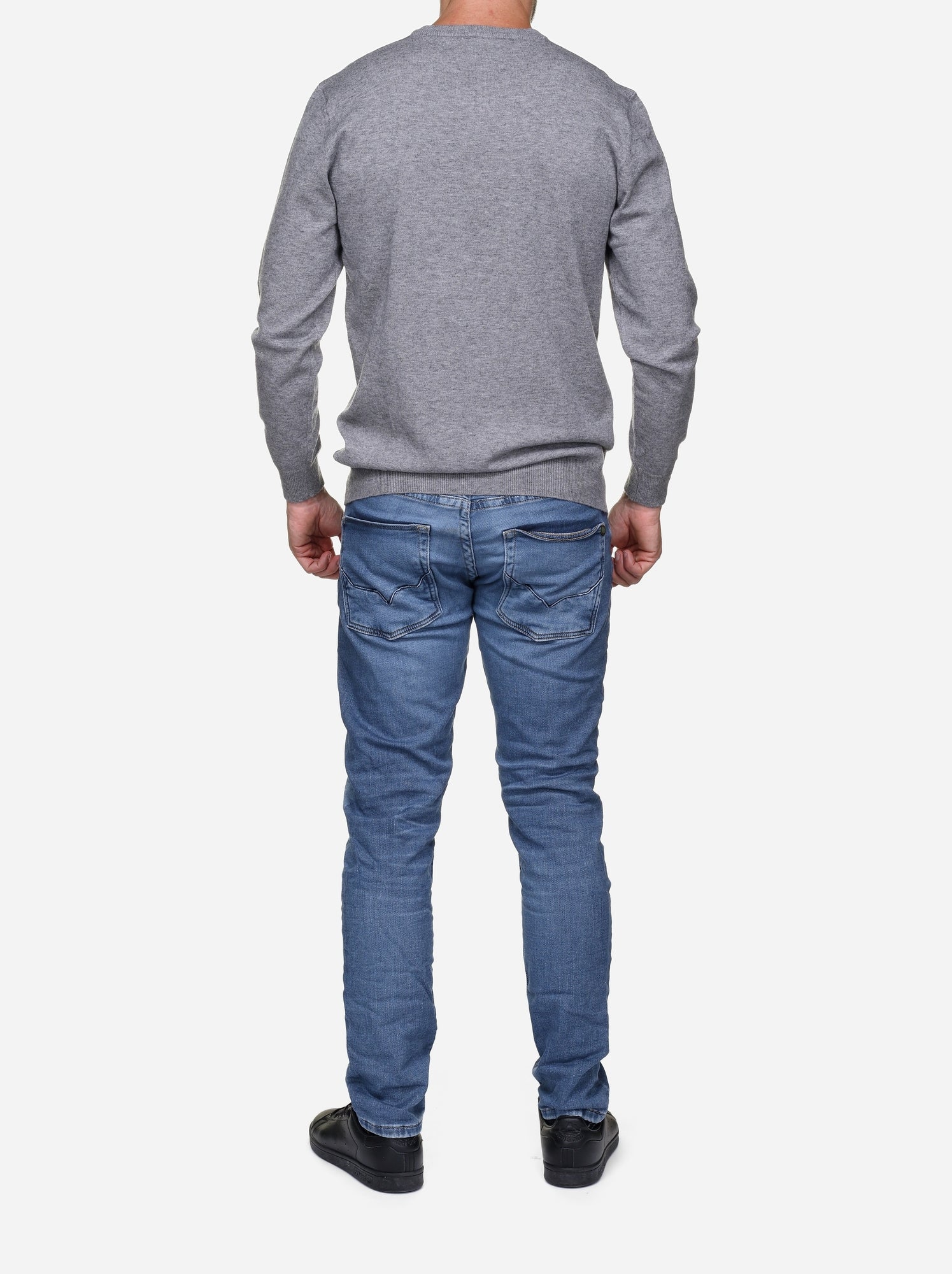 Pull col v - Yves Enzo - Gris