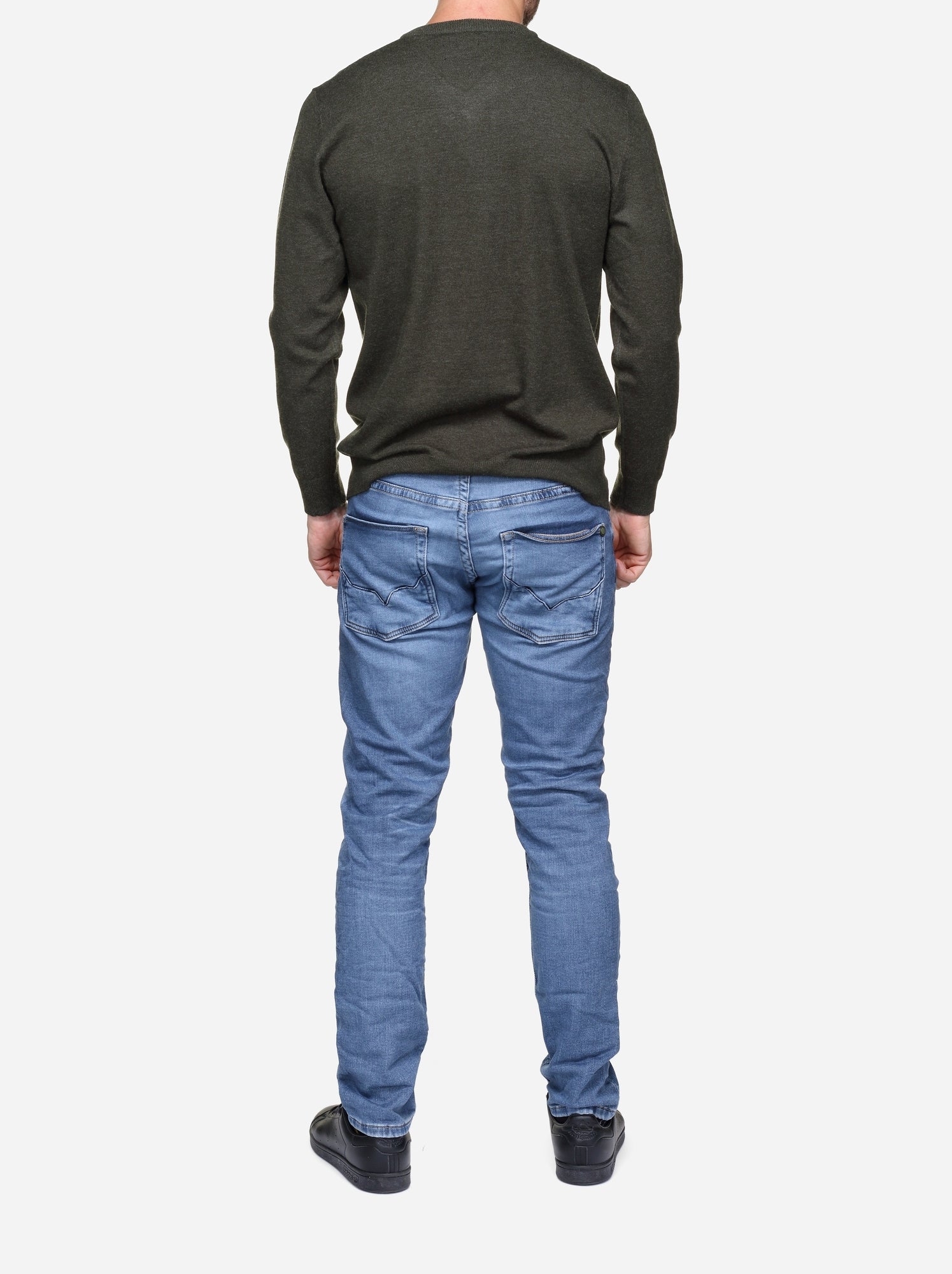 Pull col v - Yves Enzo - Kaki