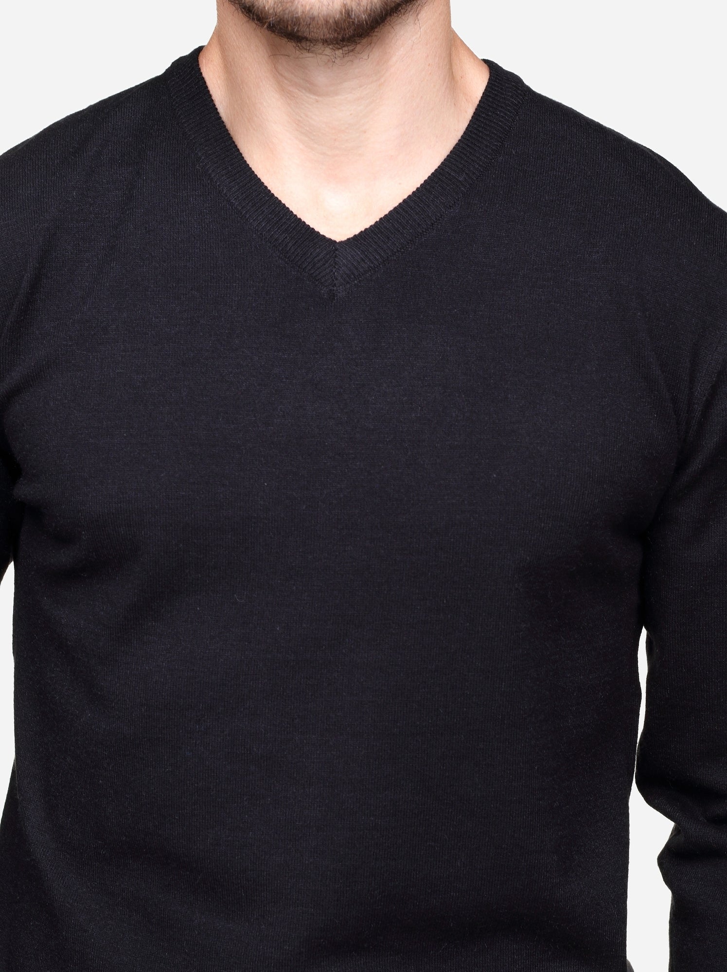 Pull col v - Yves Enzo - Noir