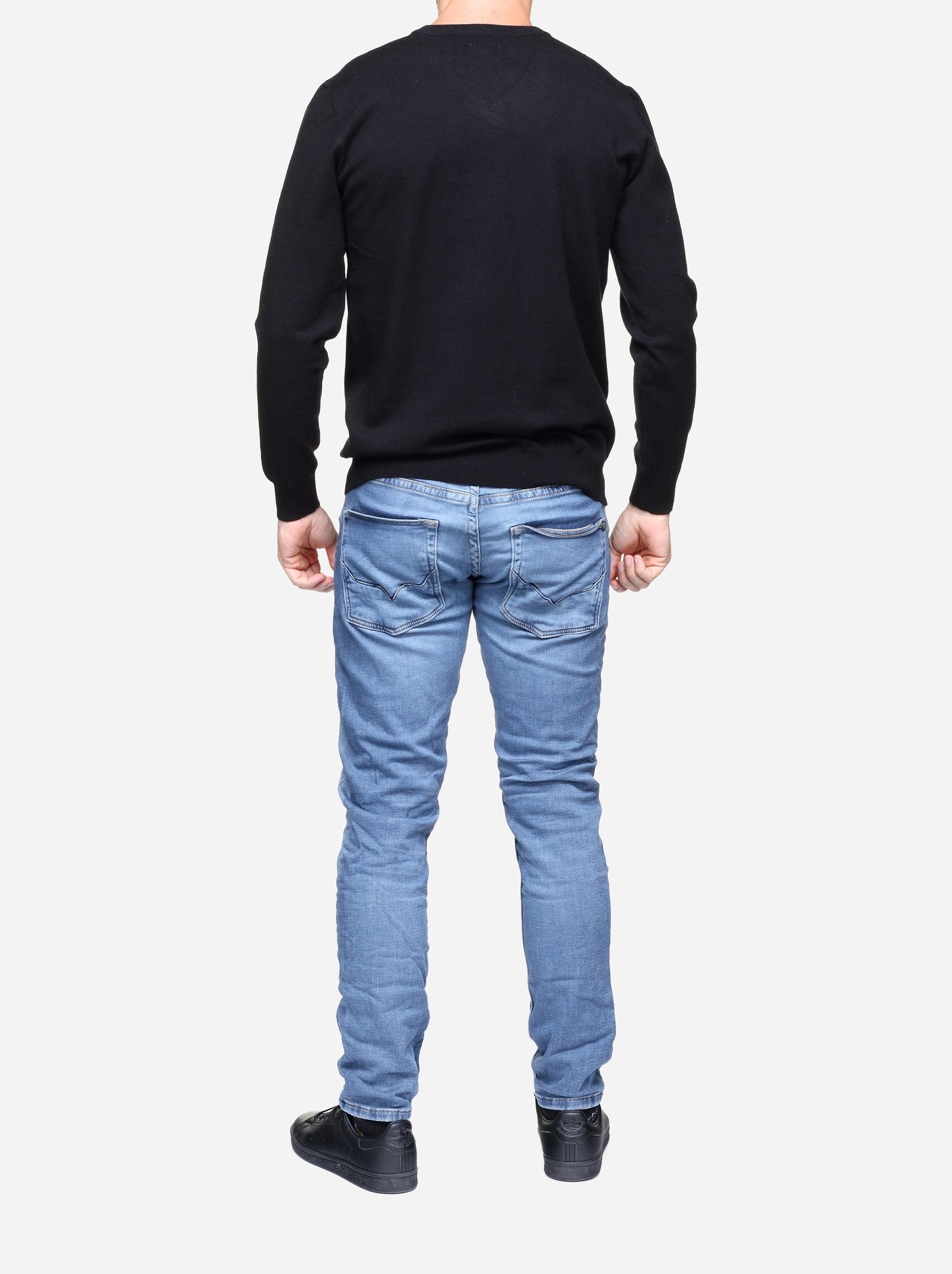 Pull col v - Yves Enzo - Noir