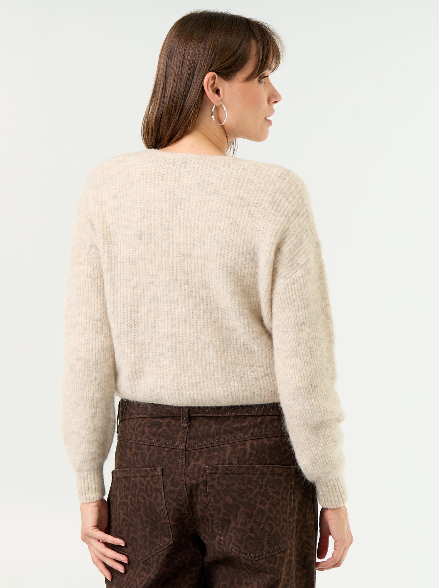 Pull de maternité cropped twisté - Beige
