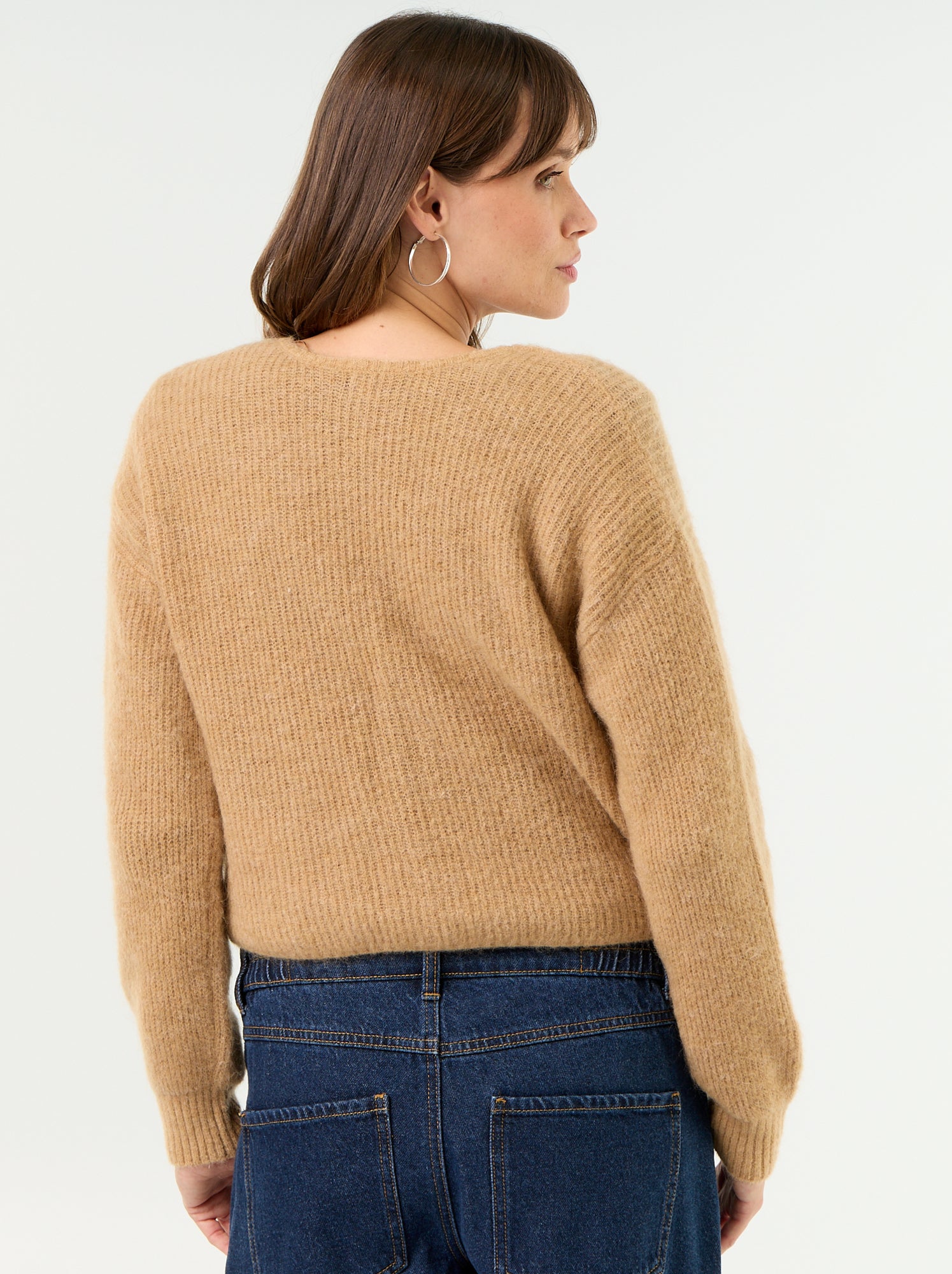 Pull de maternité cropped twisté - Taupe