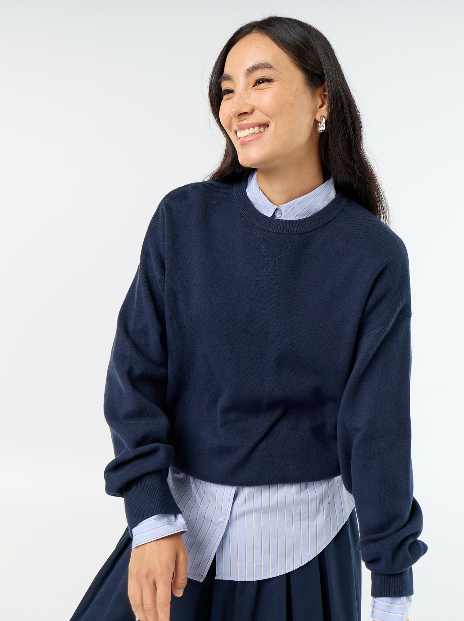 Pull en coton épais - Bleu