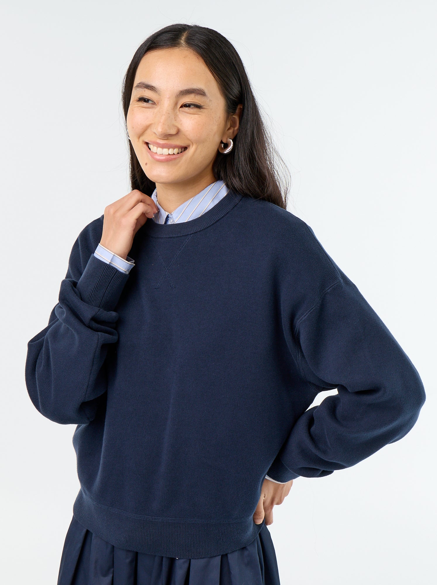 Pull en coton épais - Bleu