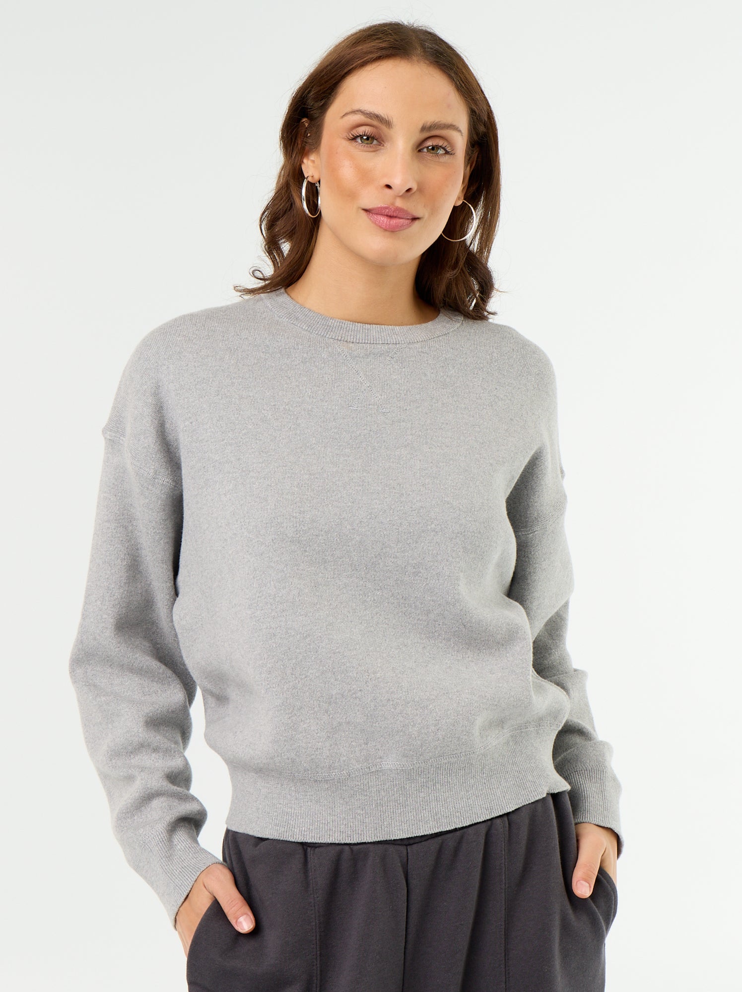 Pull en coton épais - Gris