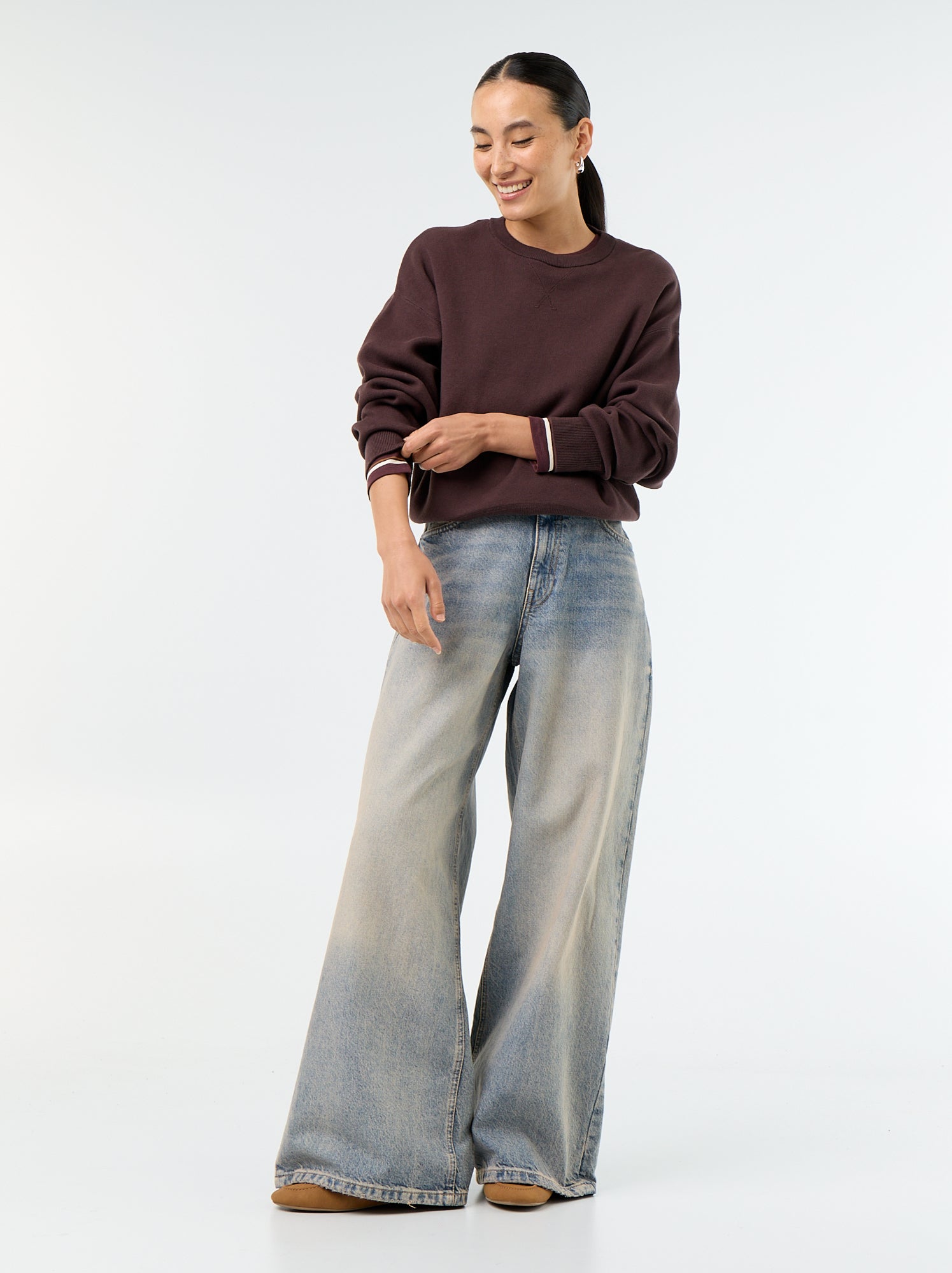 Pull en coton épais - Marron