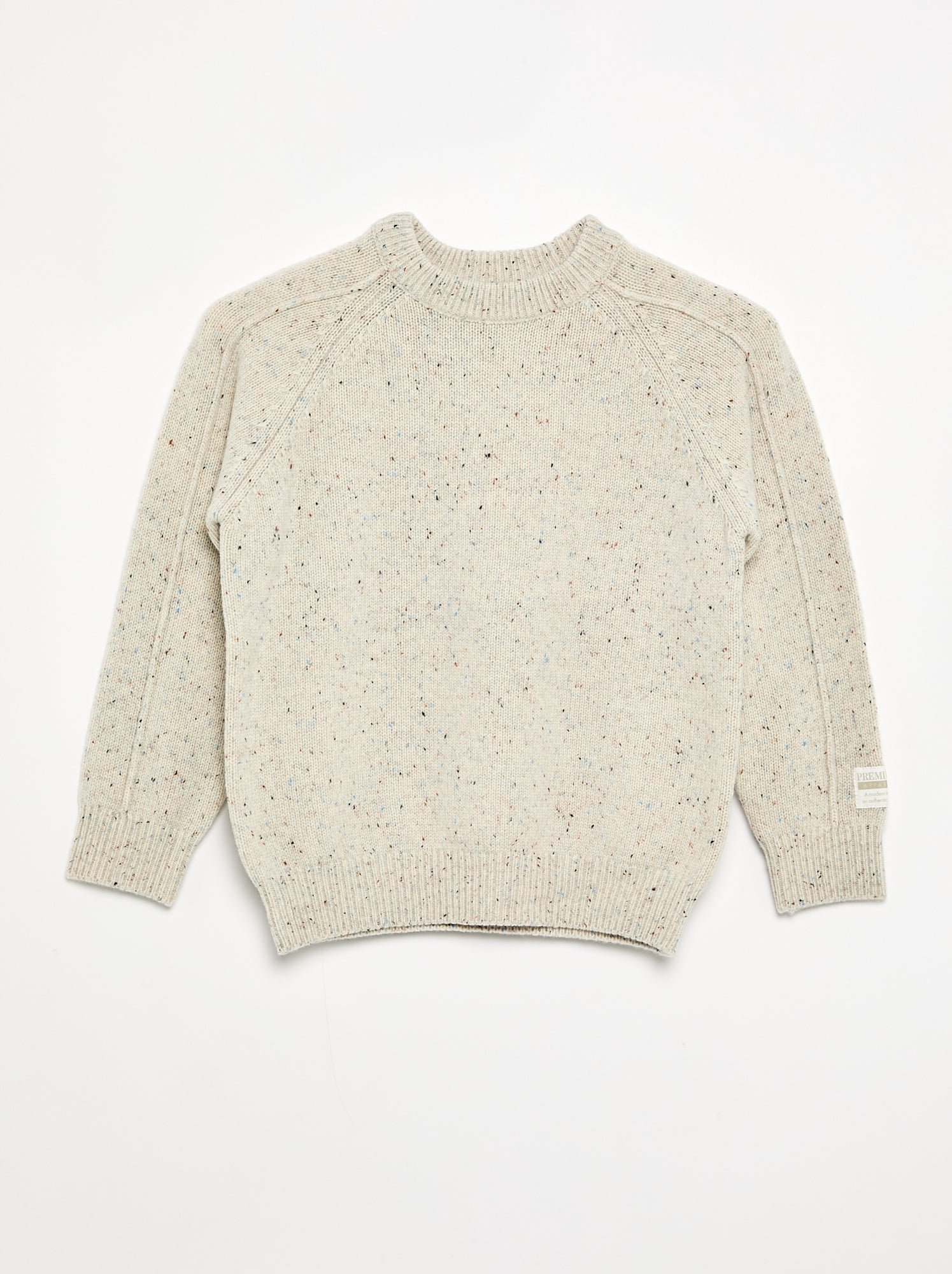 Pull en laine à col rond - Beige