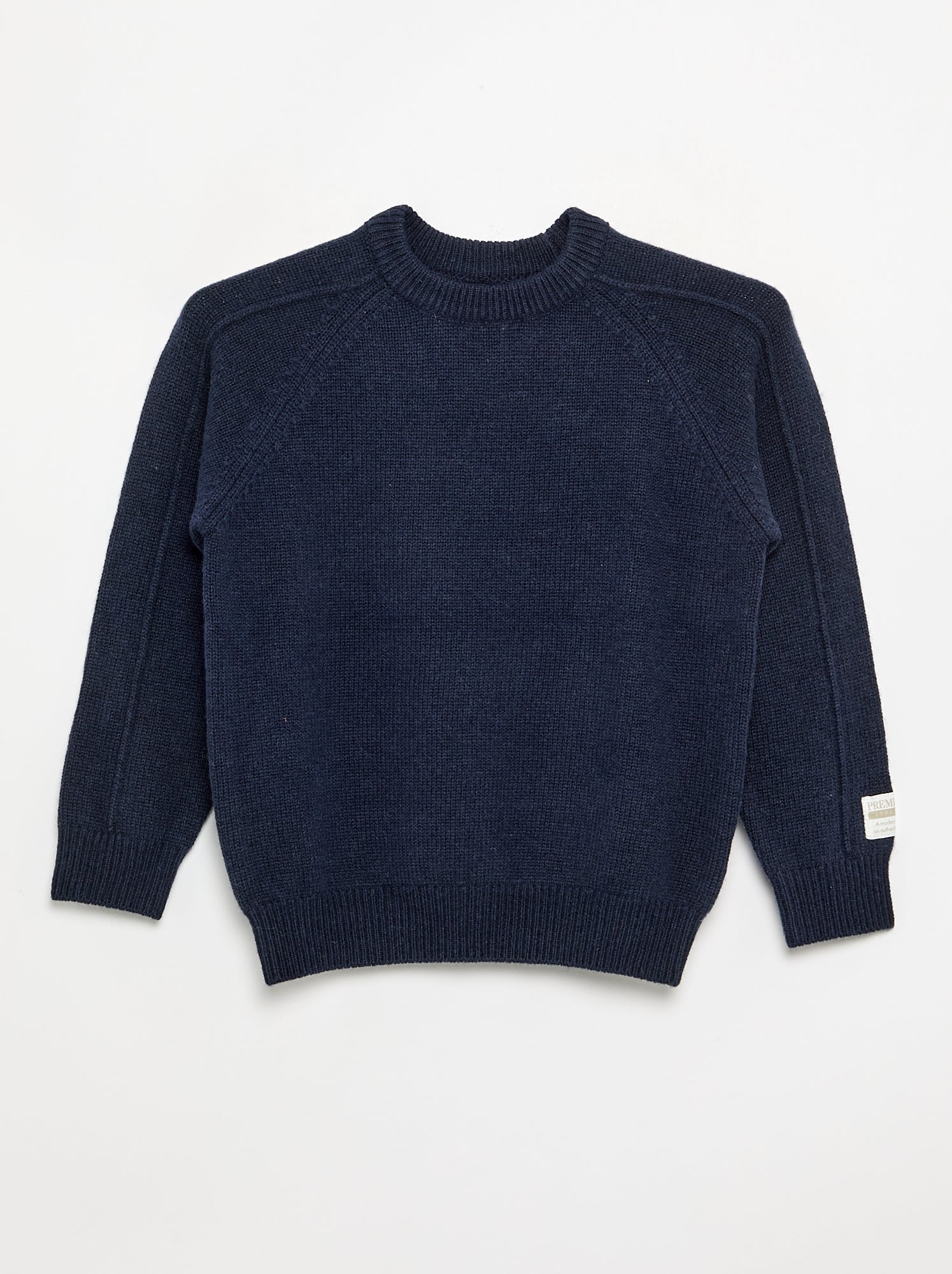 Pull en laine à col rond - Bleu