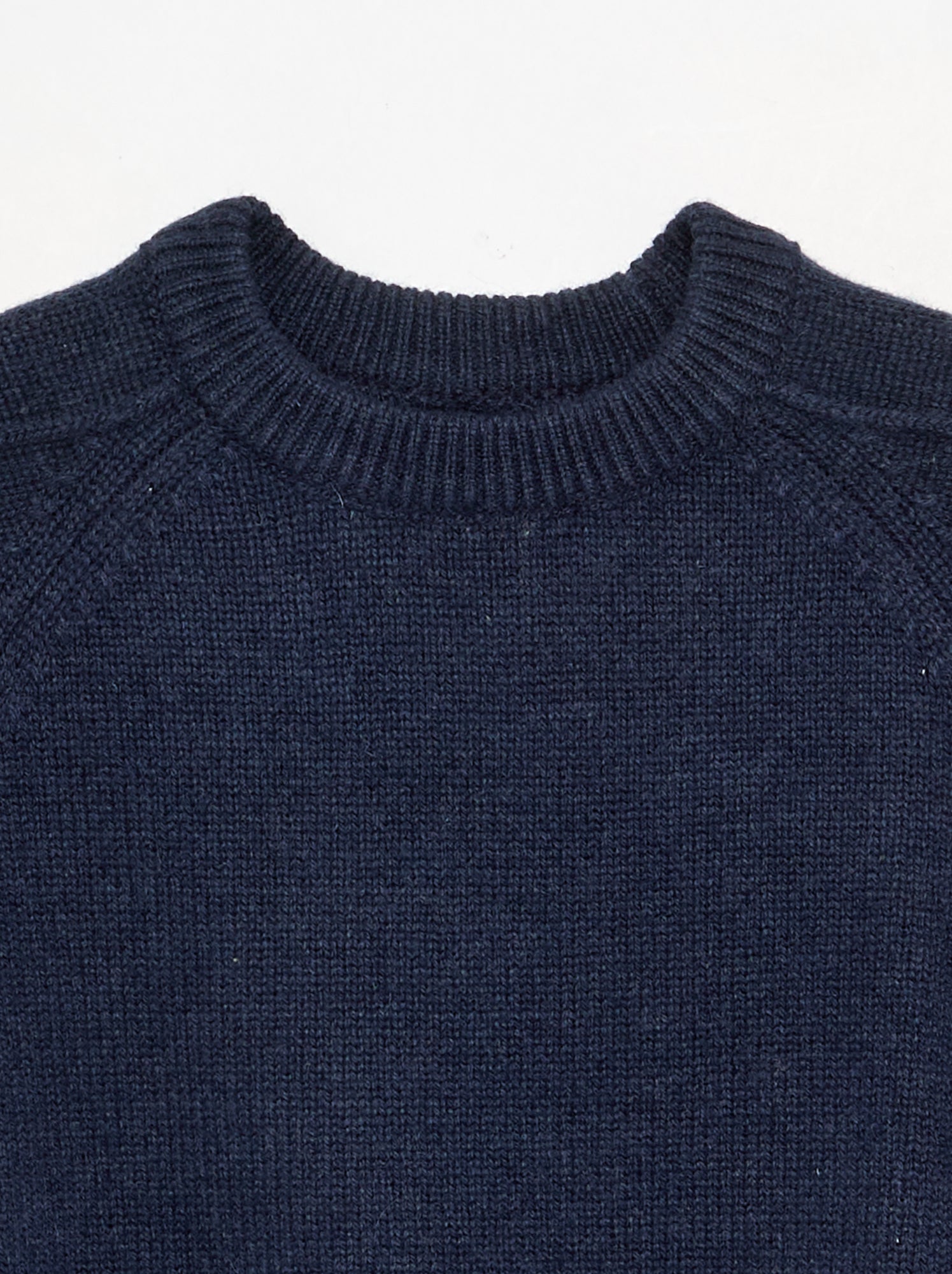 Pull en laine à col rond - Bleu