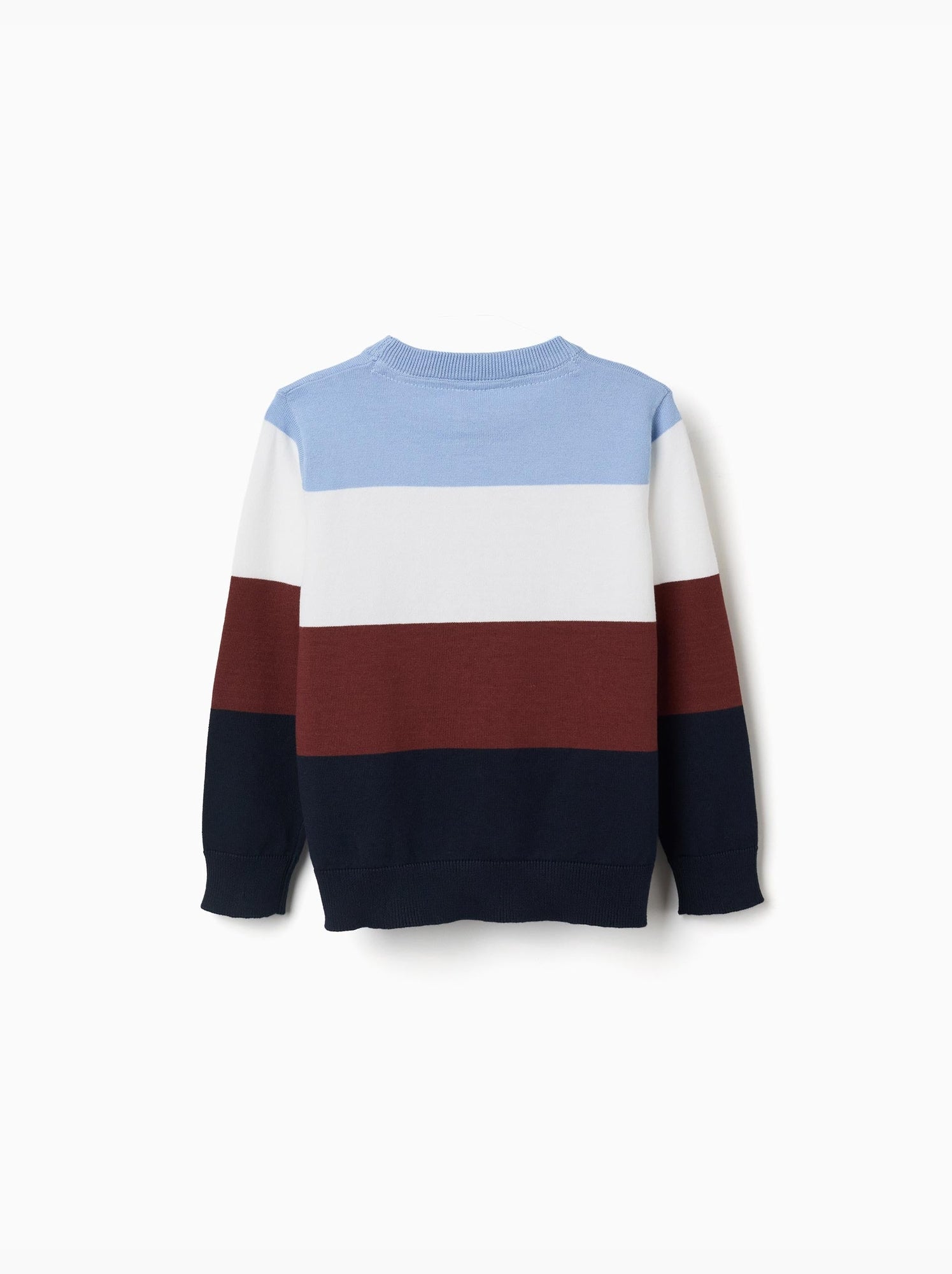 Pull en maille à blocs de couleur - Bleu clair