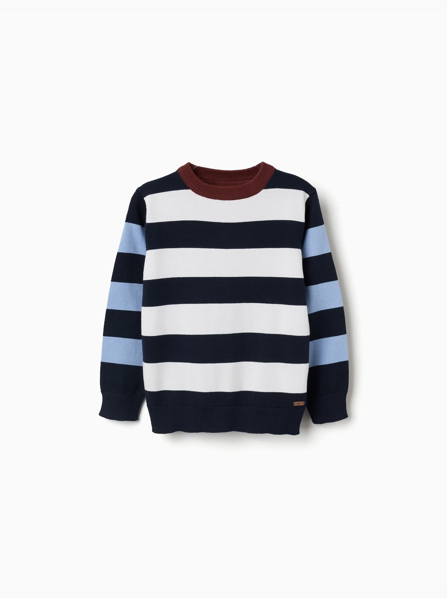 Pull en maille à blocs de couleur - Bleu foncé