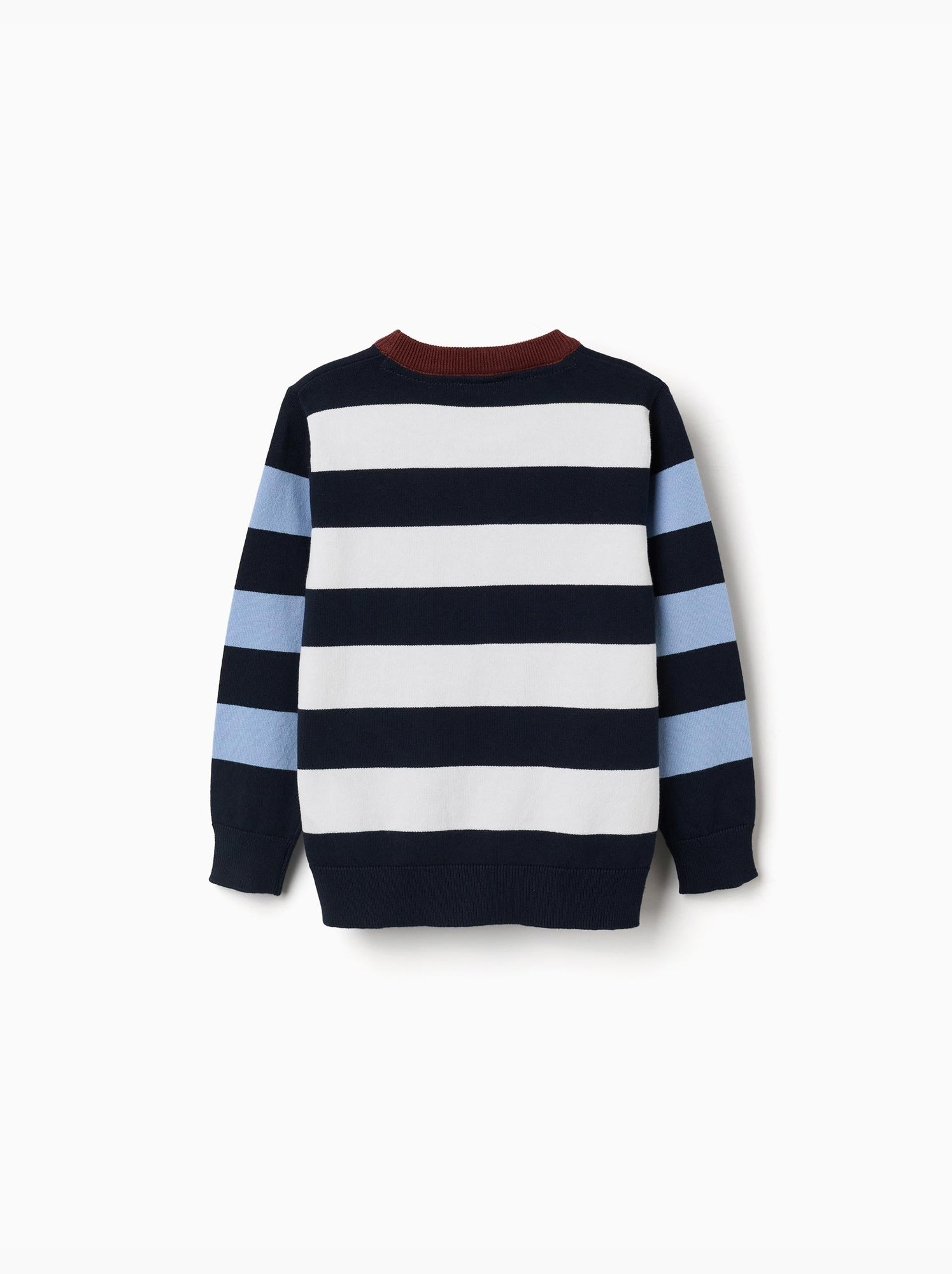 Pull en maille à blocs de couleur - Bleu foncé