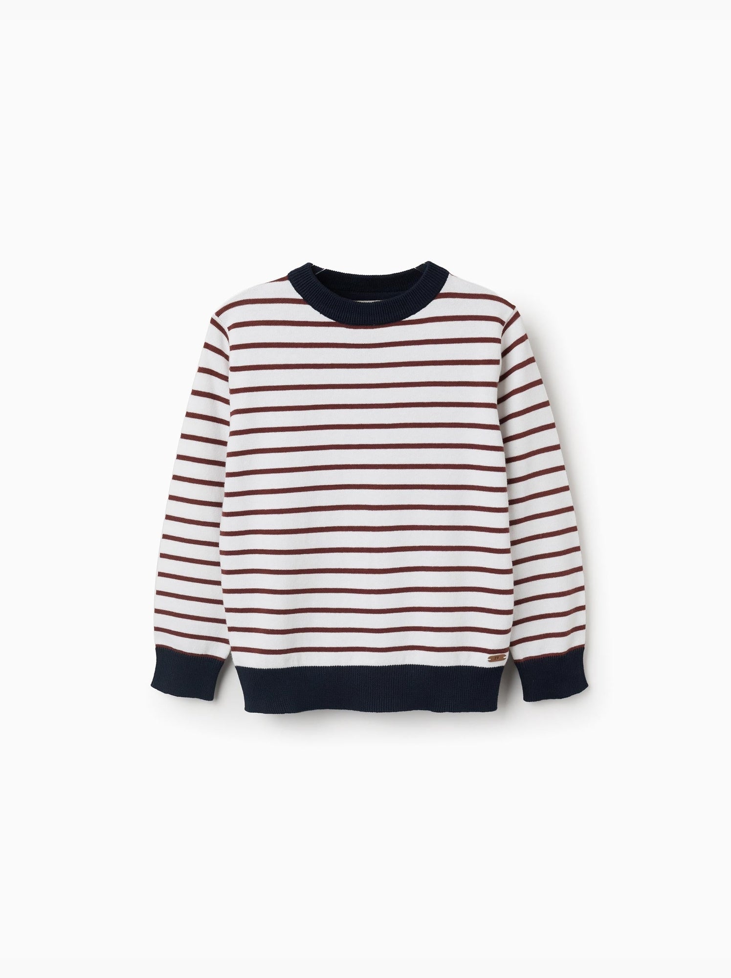 Pull en maille à blocs de couleur - Marron