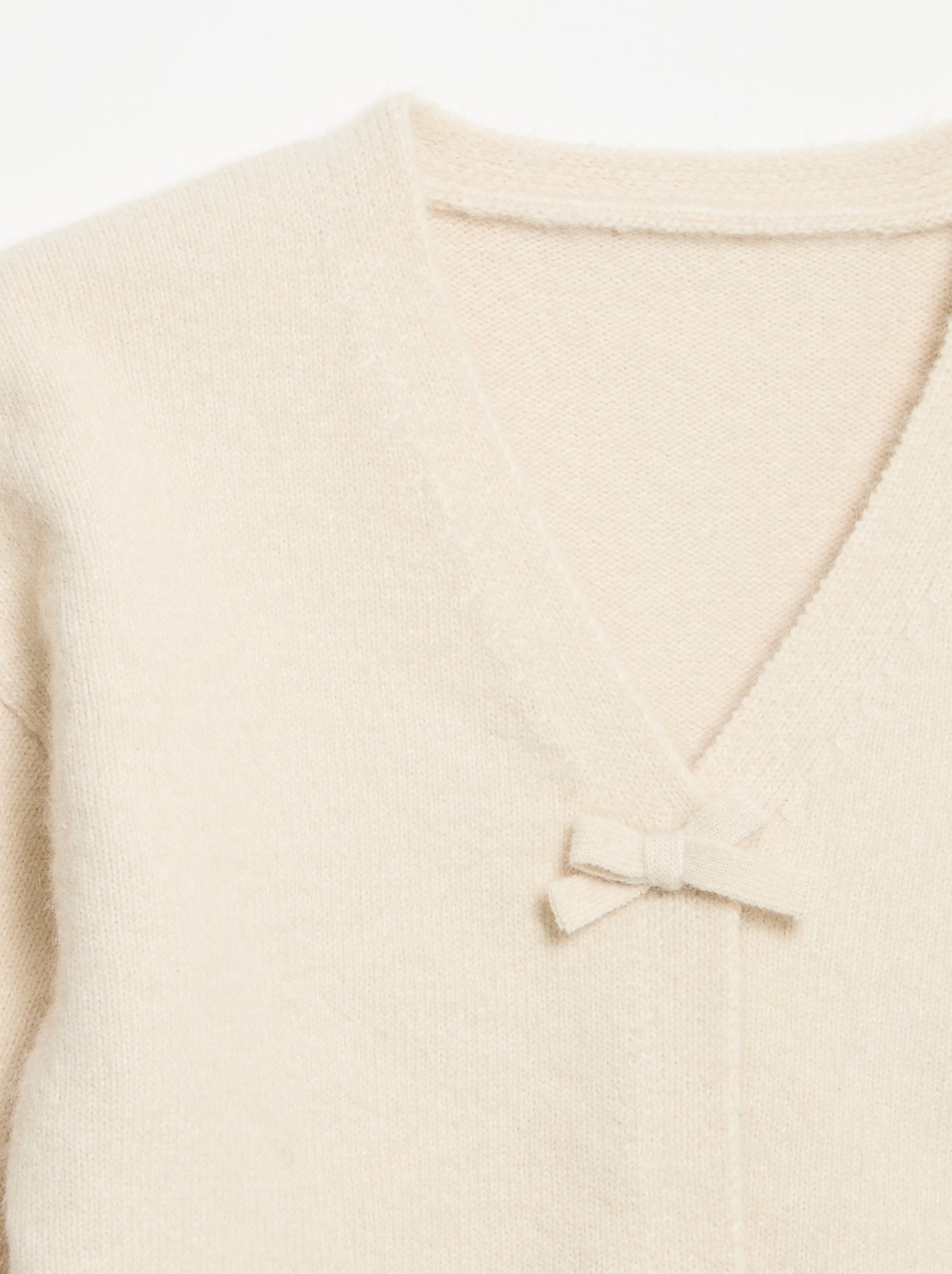 Pull en maille avec ouverture par nœuds - Blanc