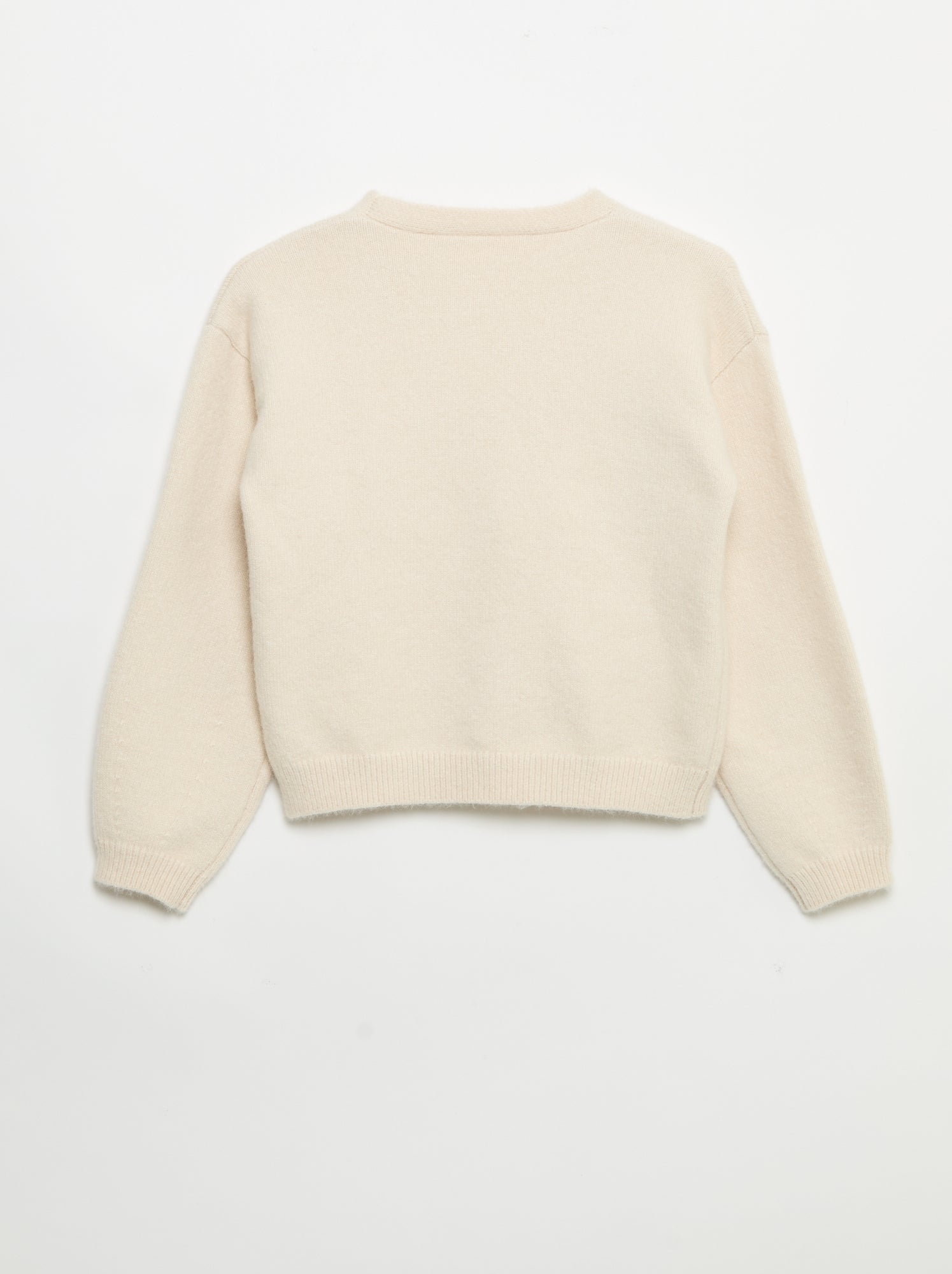 Pull en maille avec ouverture par nœuds - Blanc