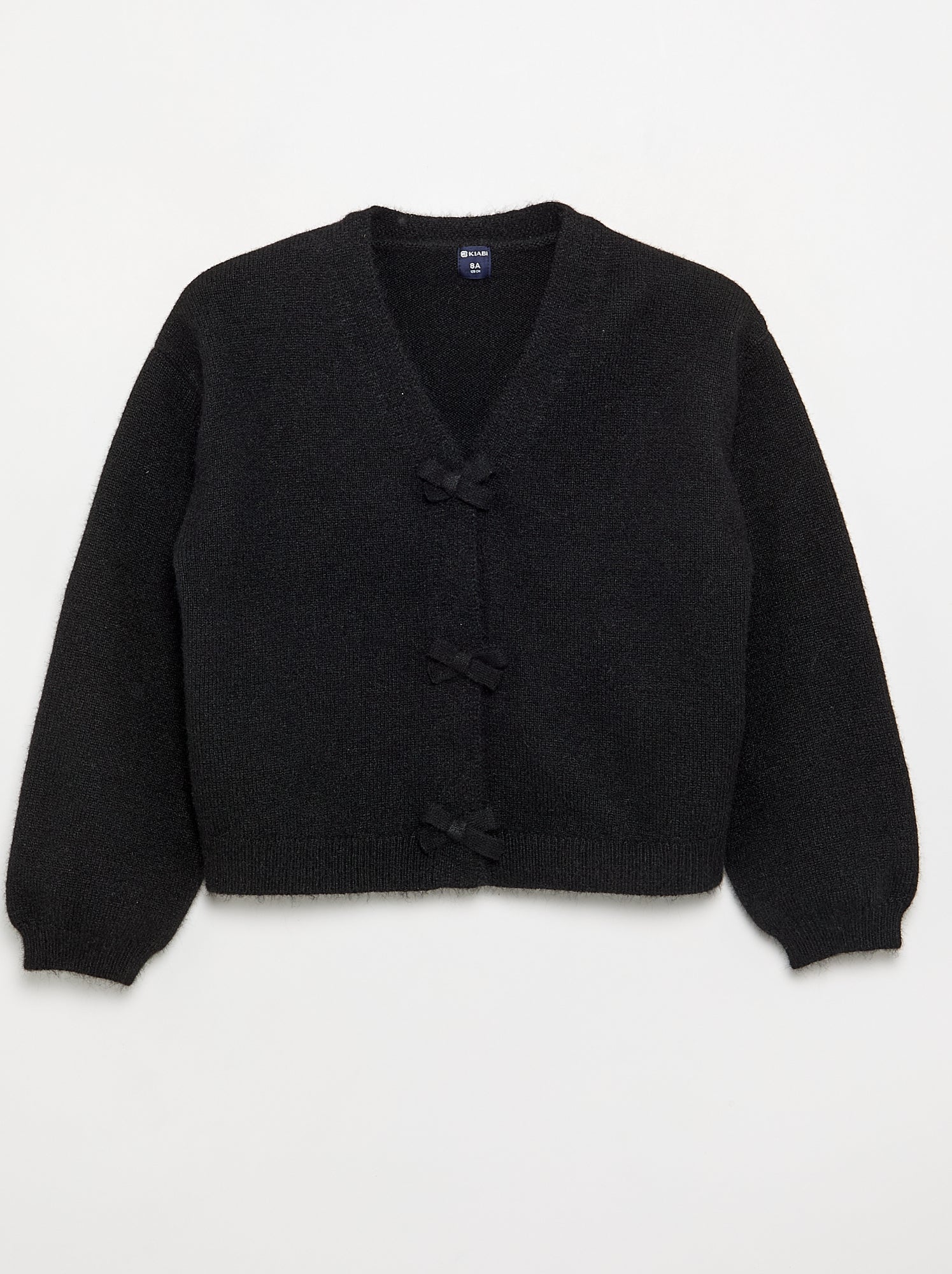 Pull en maille avec ouverture par nœuds - Noir