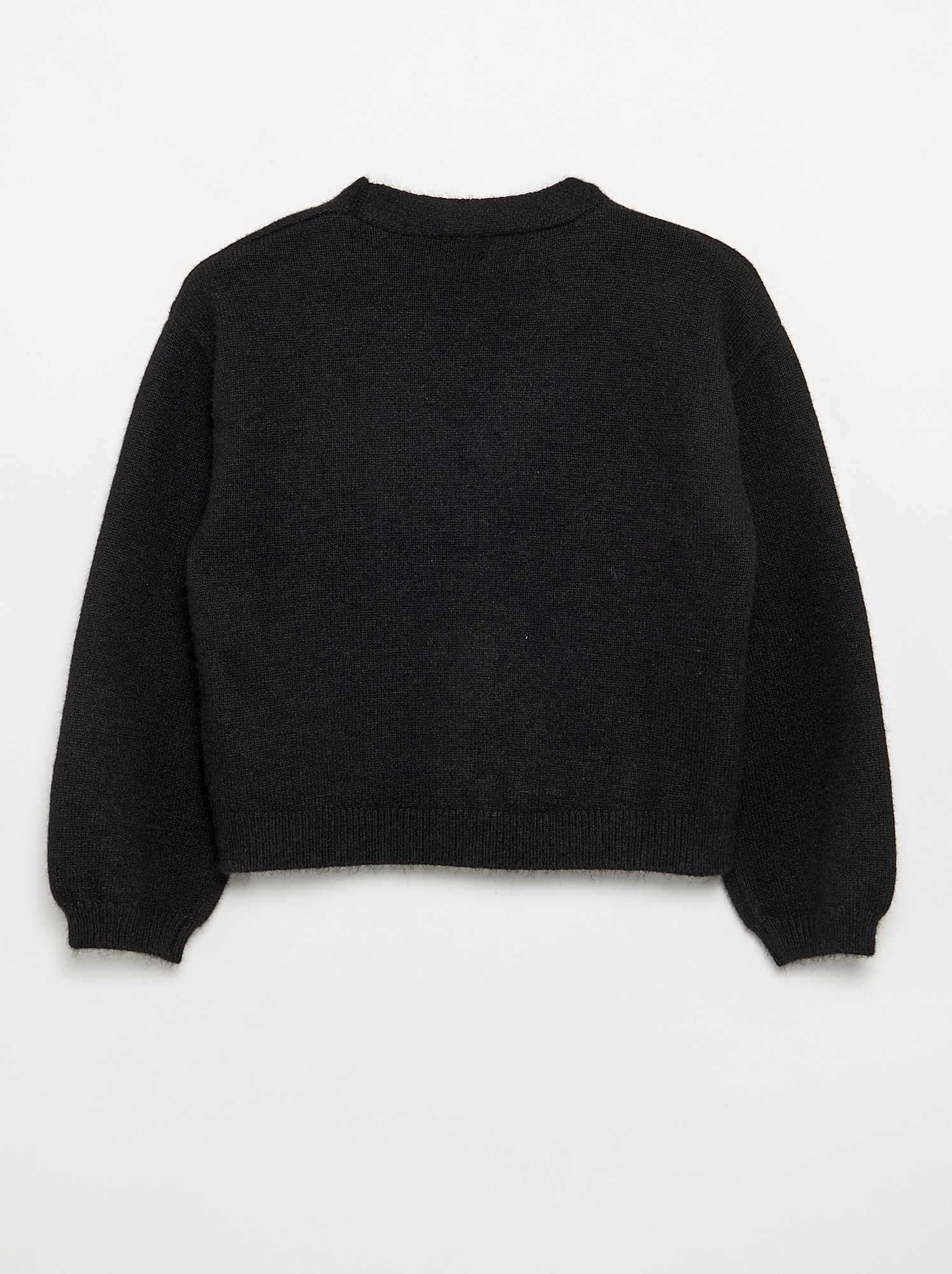 Pull en maille avec ouverture par nœuds - Noir