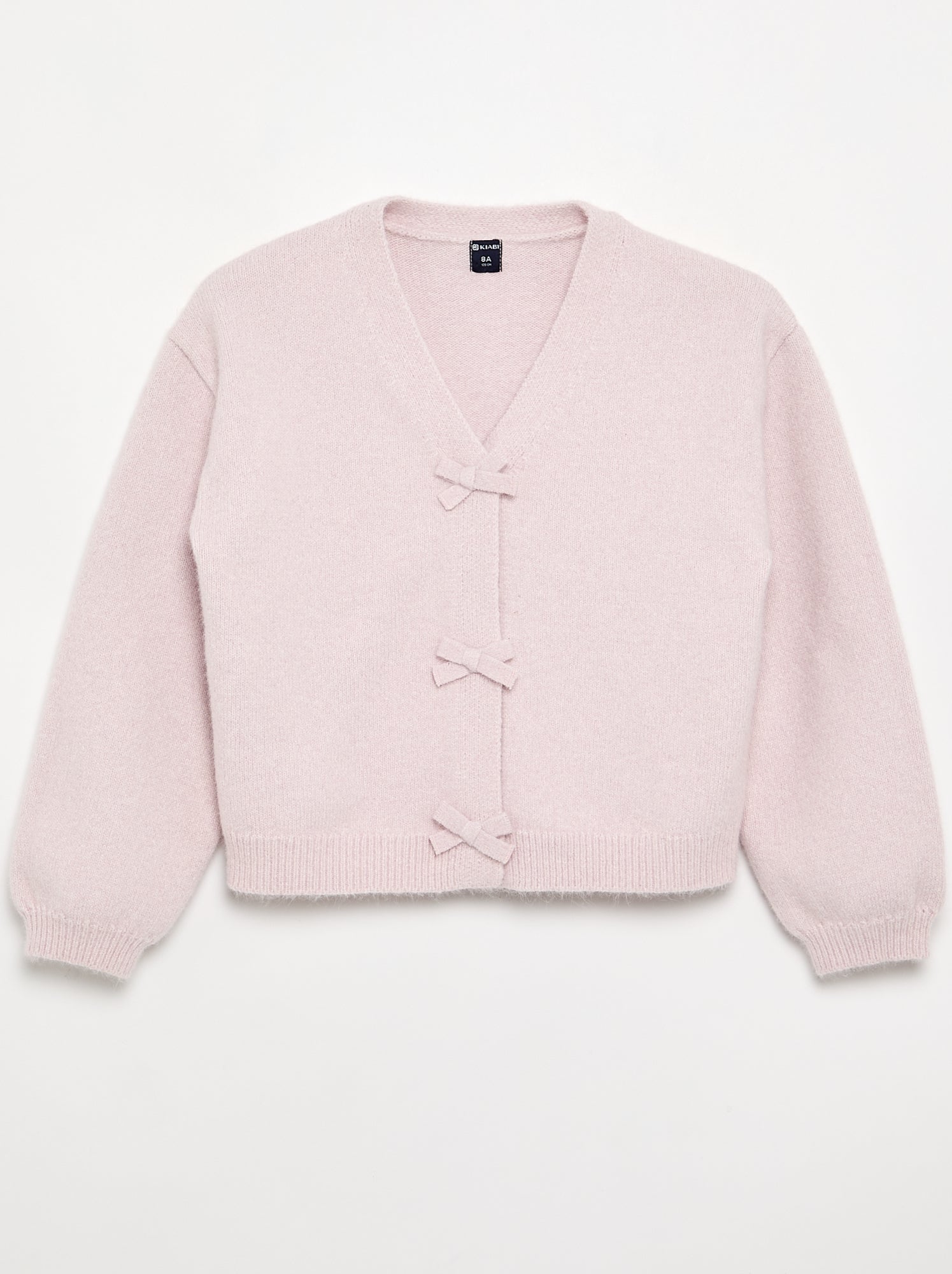 Pull en maille avec ouverture par nœuds - Rose (GJO68_3)