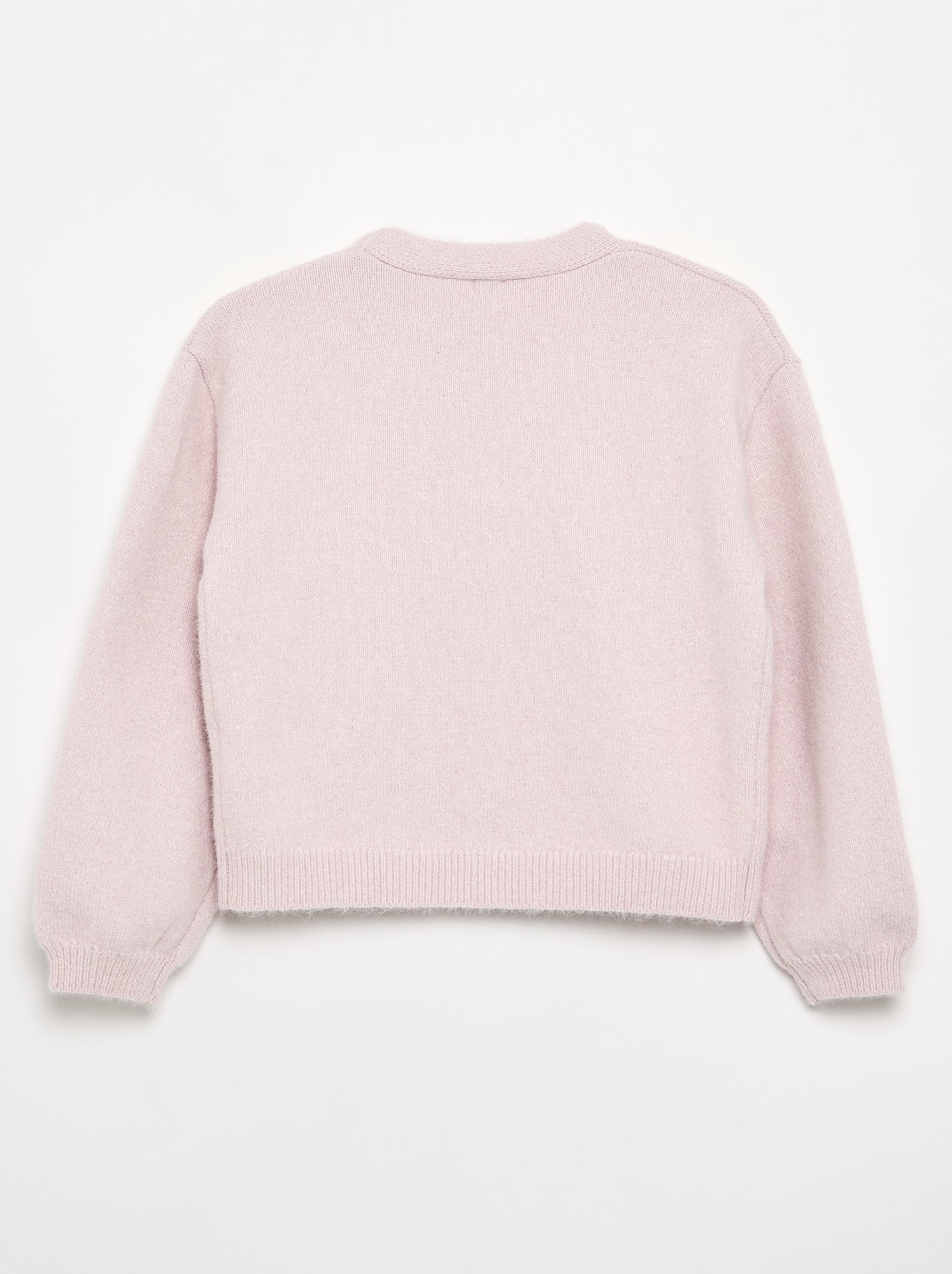 Pull en maille avec ouverture par nœuds - Rose (GJO68_3)