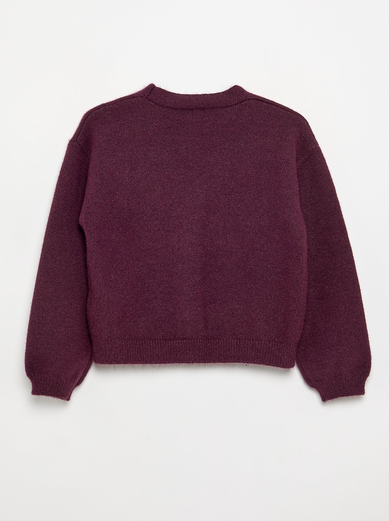 Pull en maille avec ouverture par nœuds - Rose (GJO68_4)