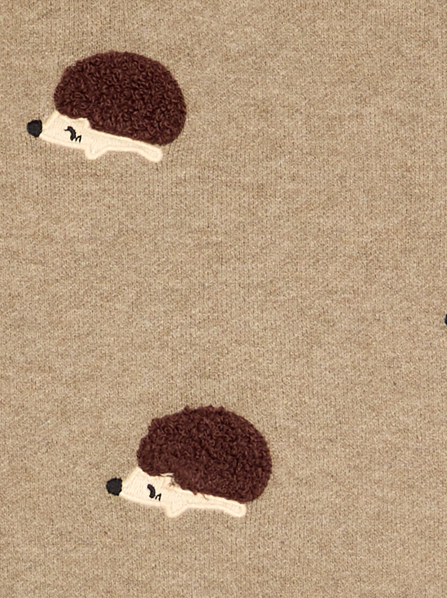 Pull en maille compacte avec broderies animaux - Beige (GFQ64_4)