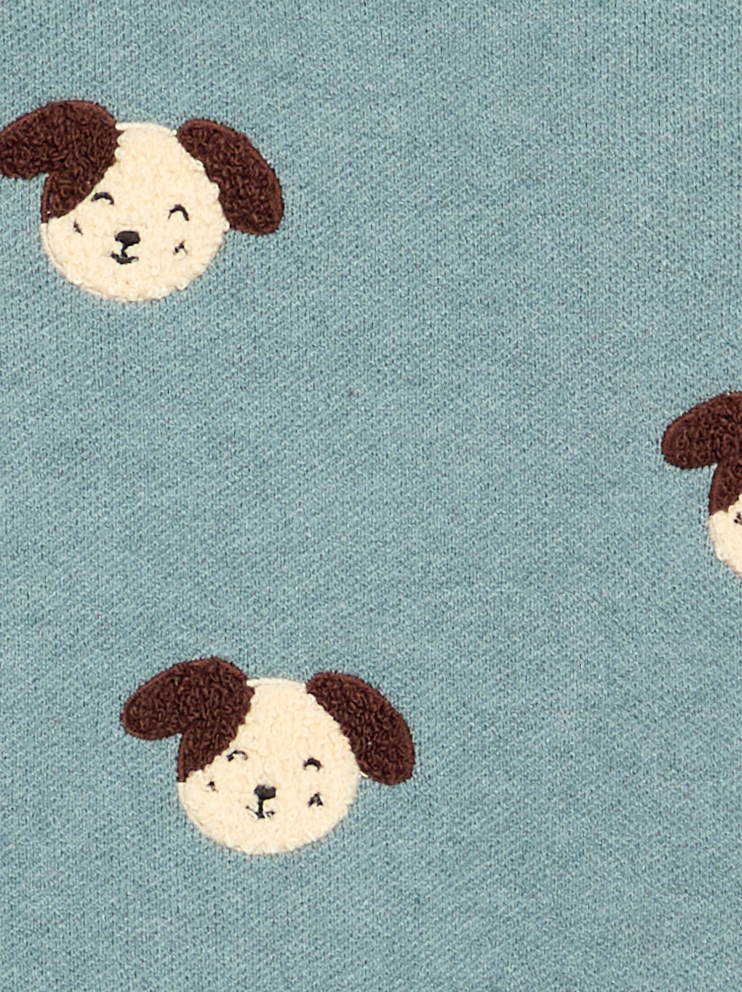 Pull en maille compacte avec broderies animaux - Bleu