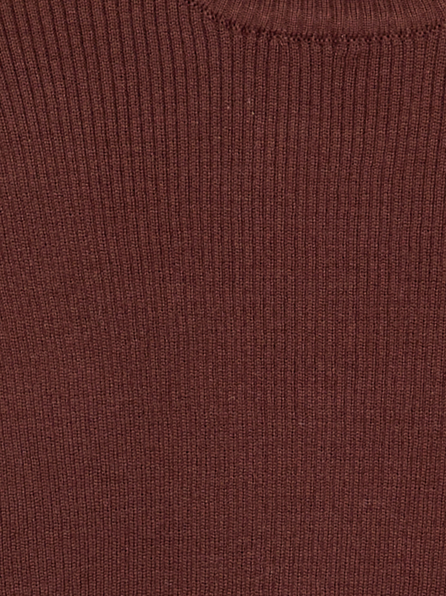 Pull en maille côtelée - Marron