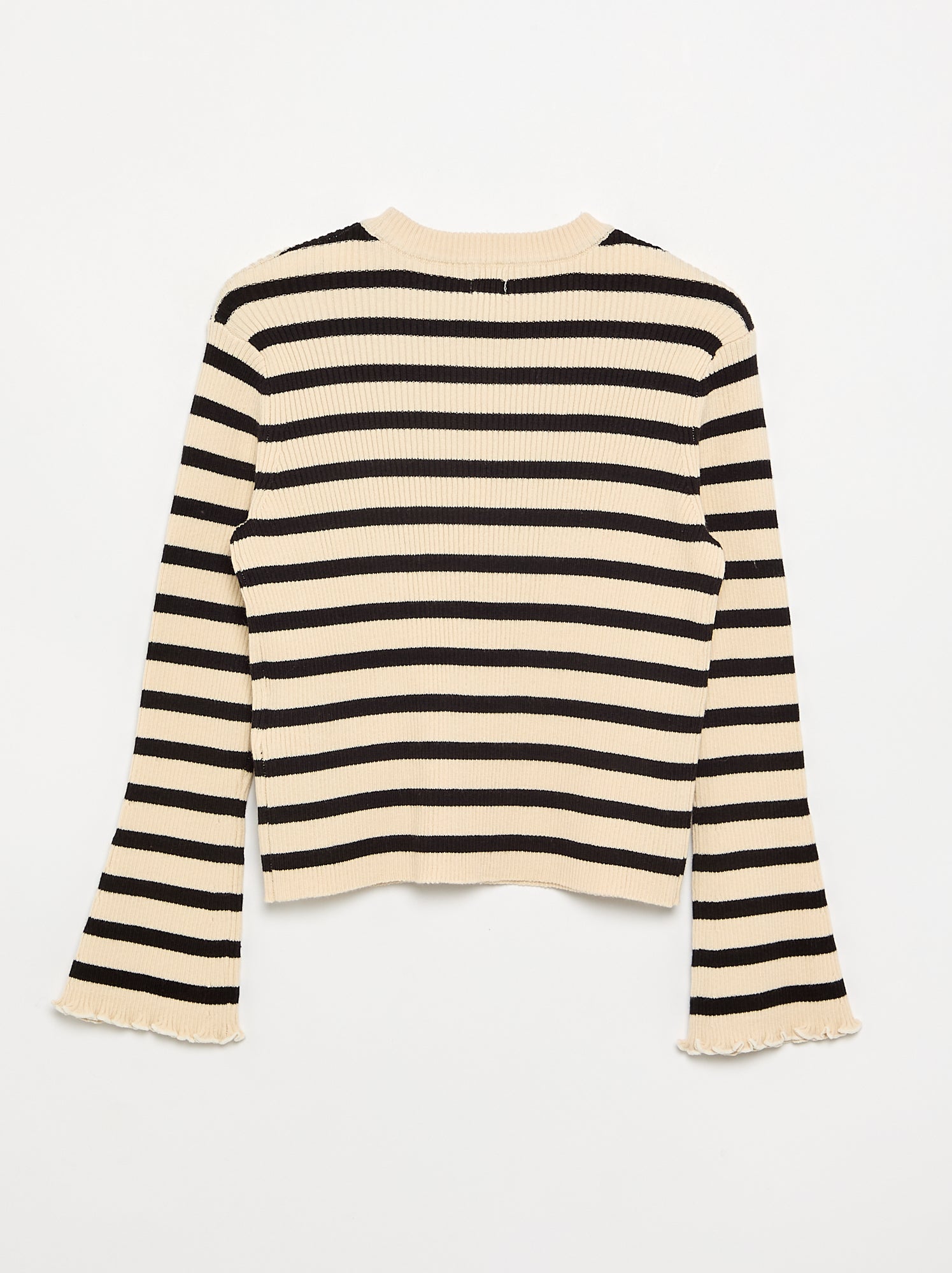 Pull en maille côtelée - Noir